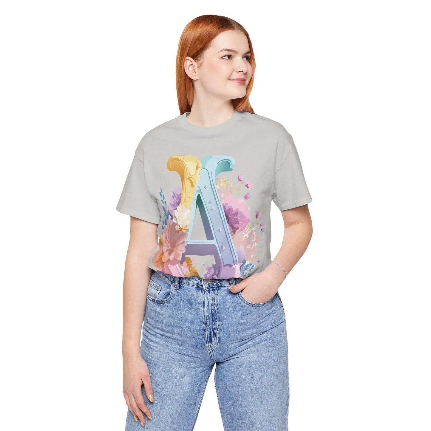 Natural Cotton Tee Shirt - Letters Collection - A Printify