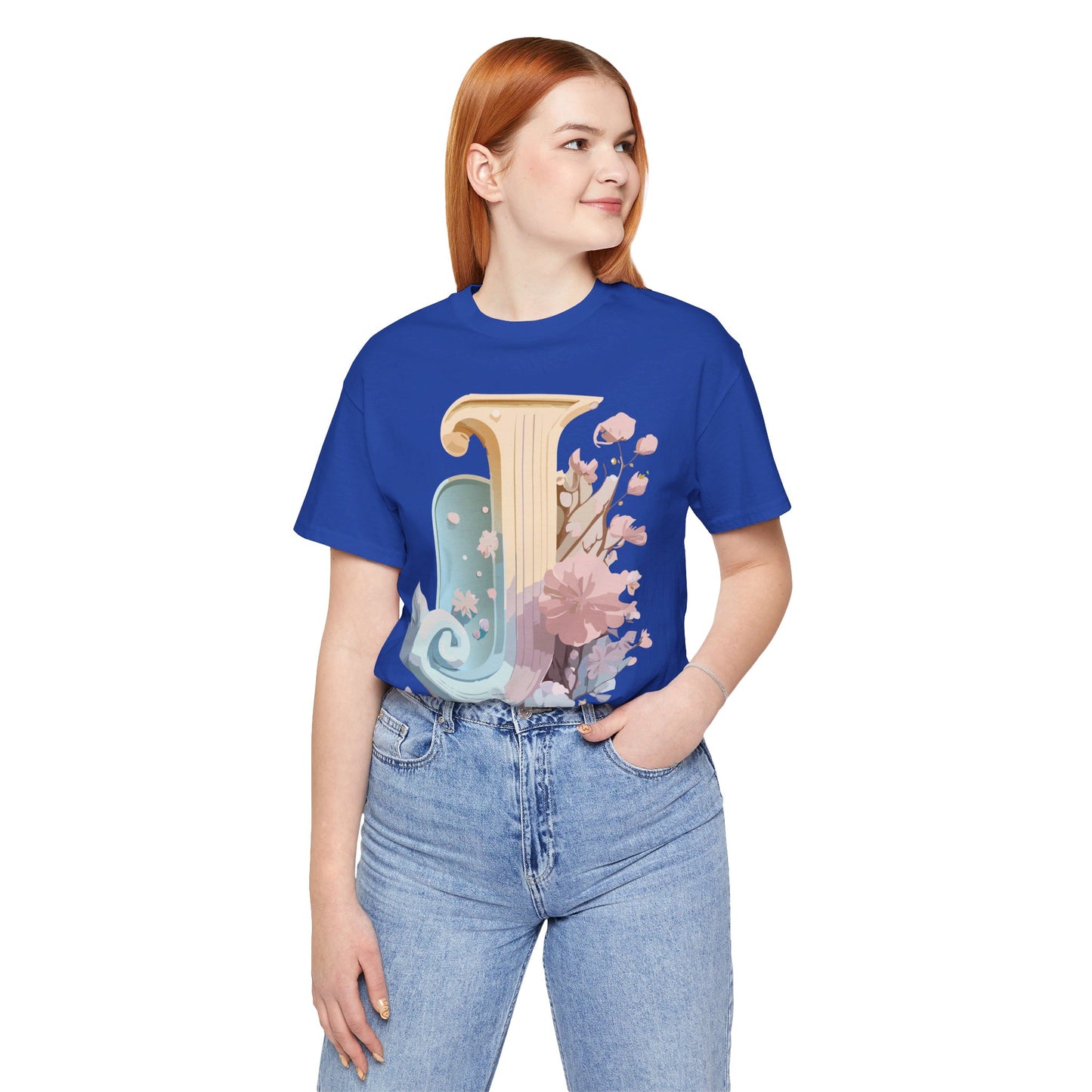 Natural Cotton Tee Shirt - Letters Collection - J Printify