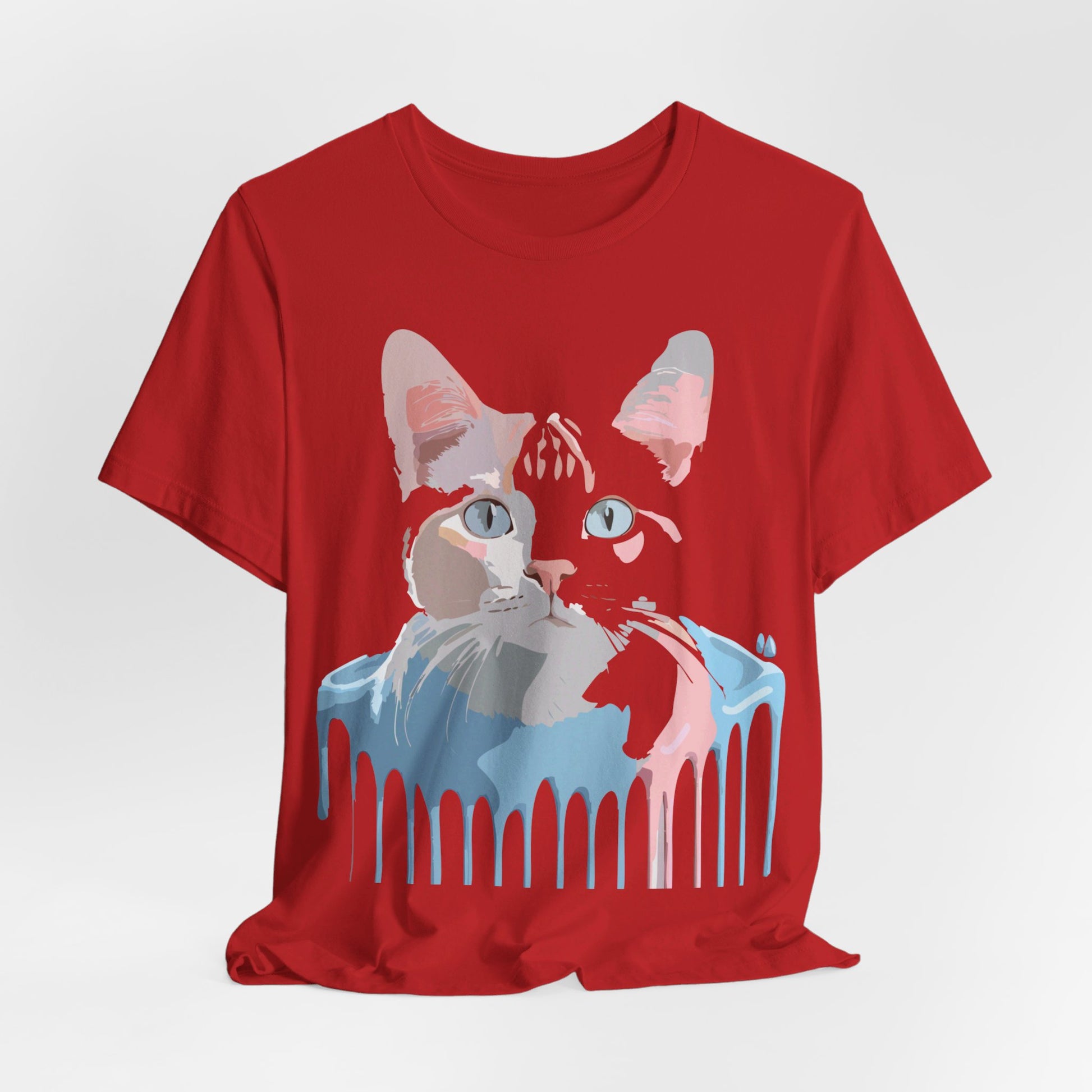 Natural Cotton Tee Shirt with Cat Printify