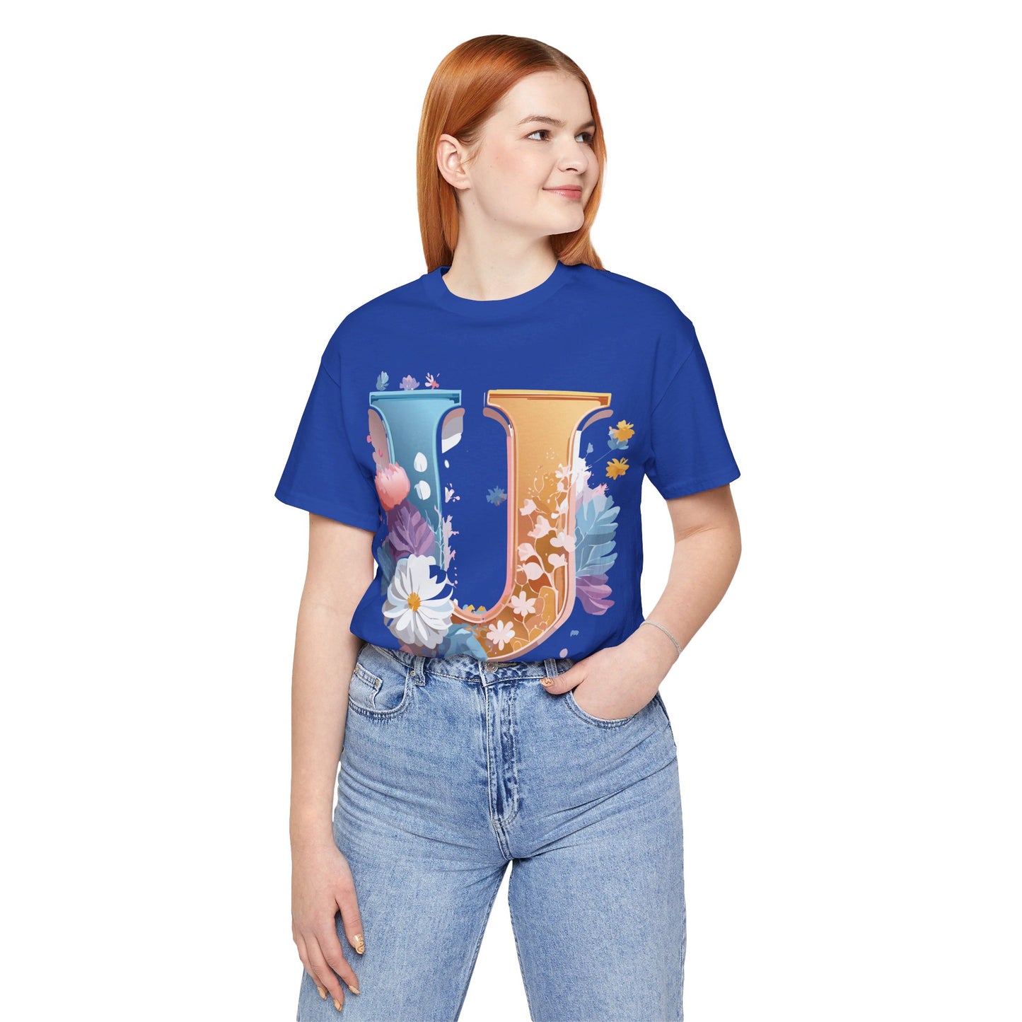 Natural Cotton Tee Shirt - Letters Collection - U Printify