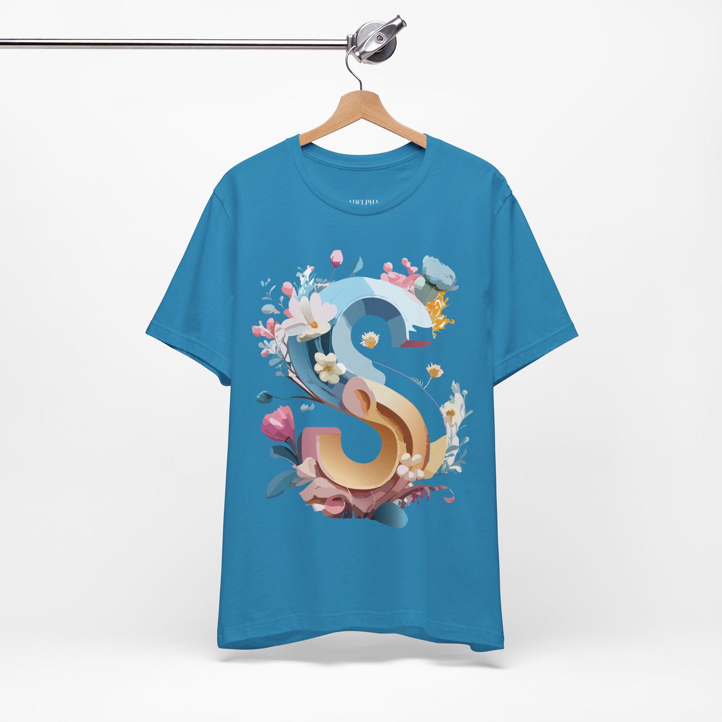Natural Cotton Tee Shirt - Letters Collection - S Printify
