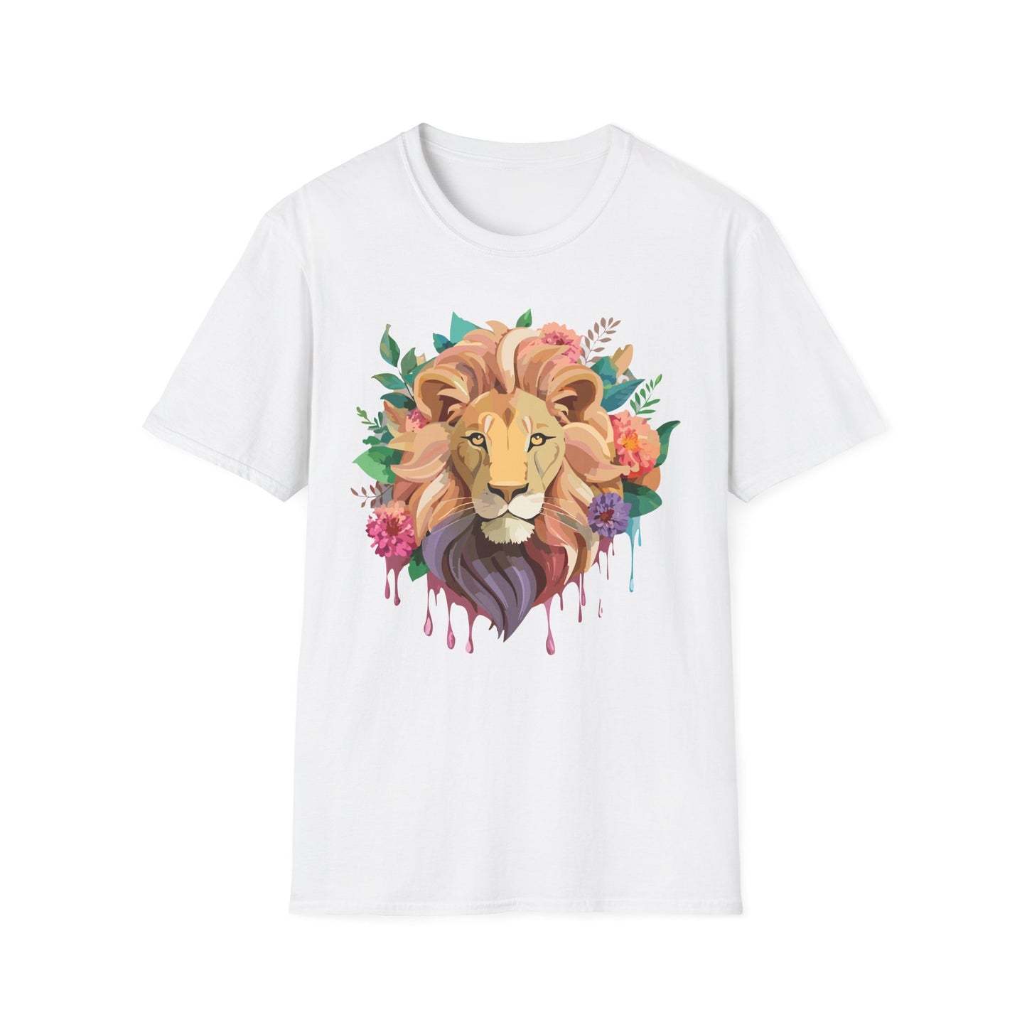 Lion Shirt, Shirt with Lion, Floral Lion Tee, Shirt with Animals