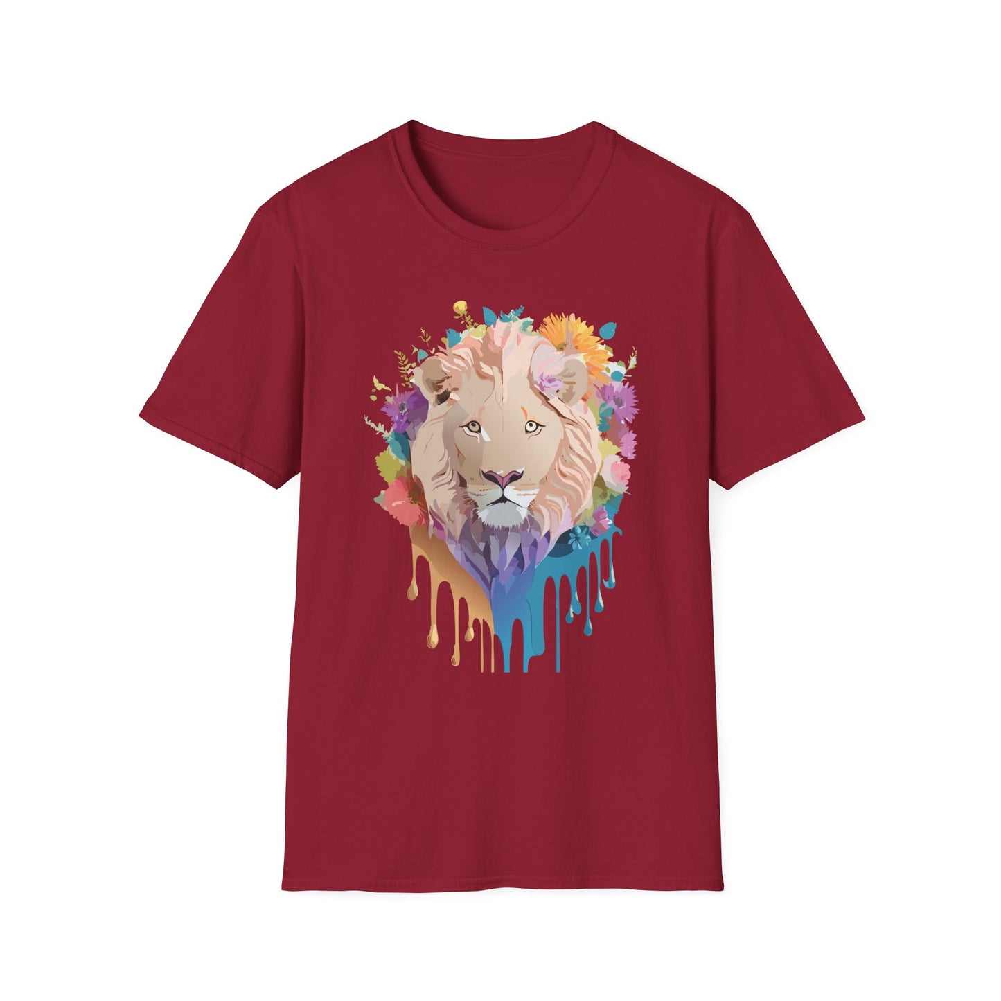 Lion Shirt, Shirt with Lion, Floral Lion Tee, Shirt with Animals