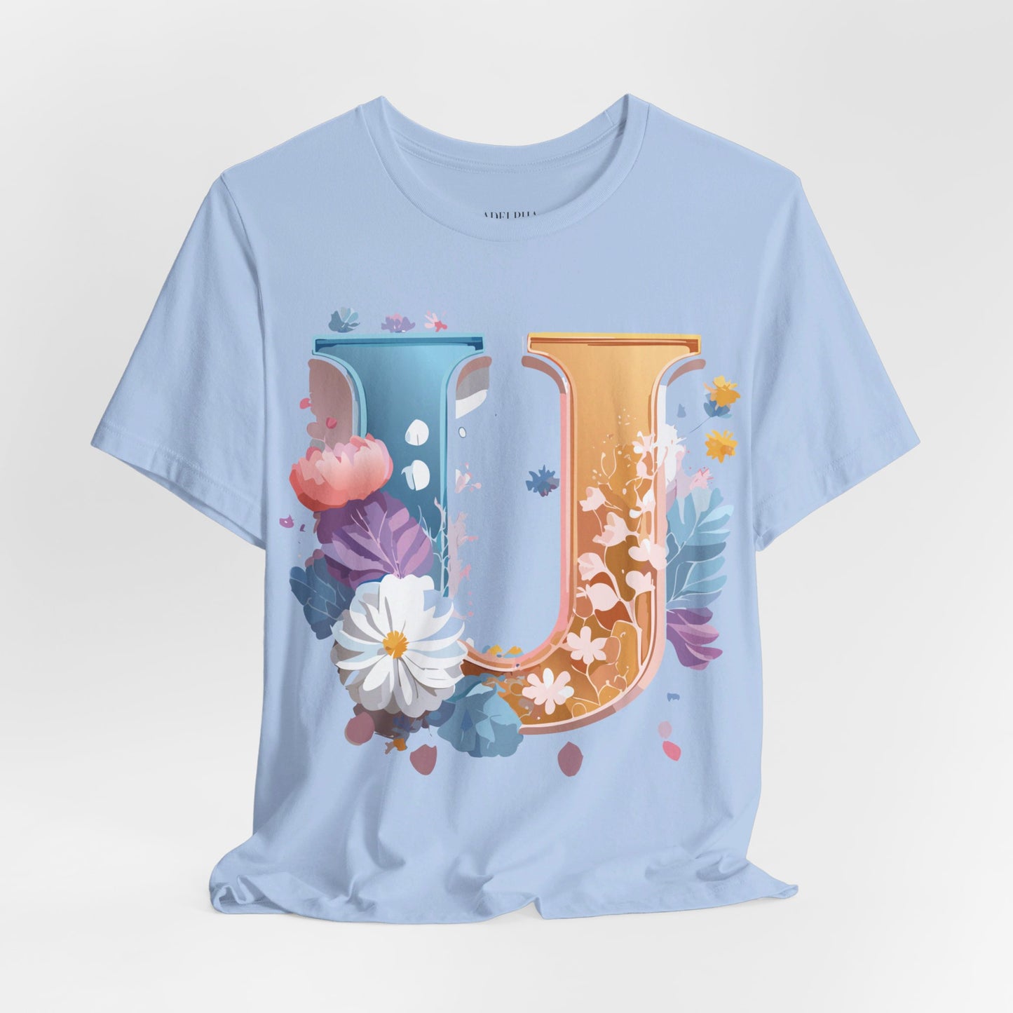 Natural Cotton Tee Shirt - Letters Collection - U Printify