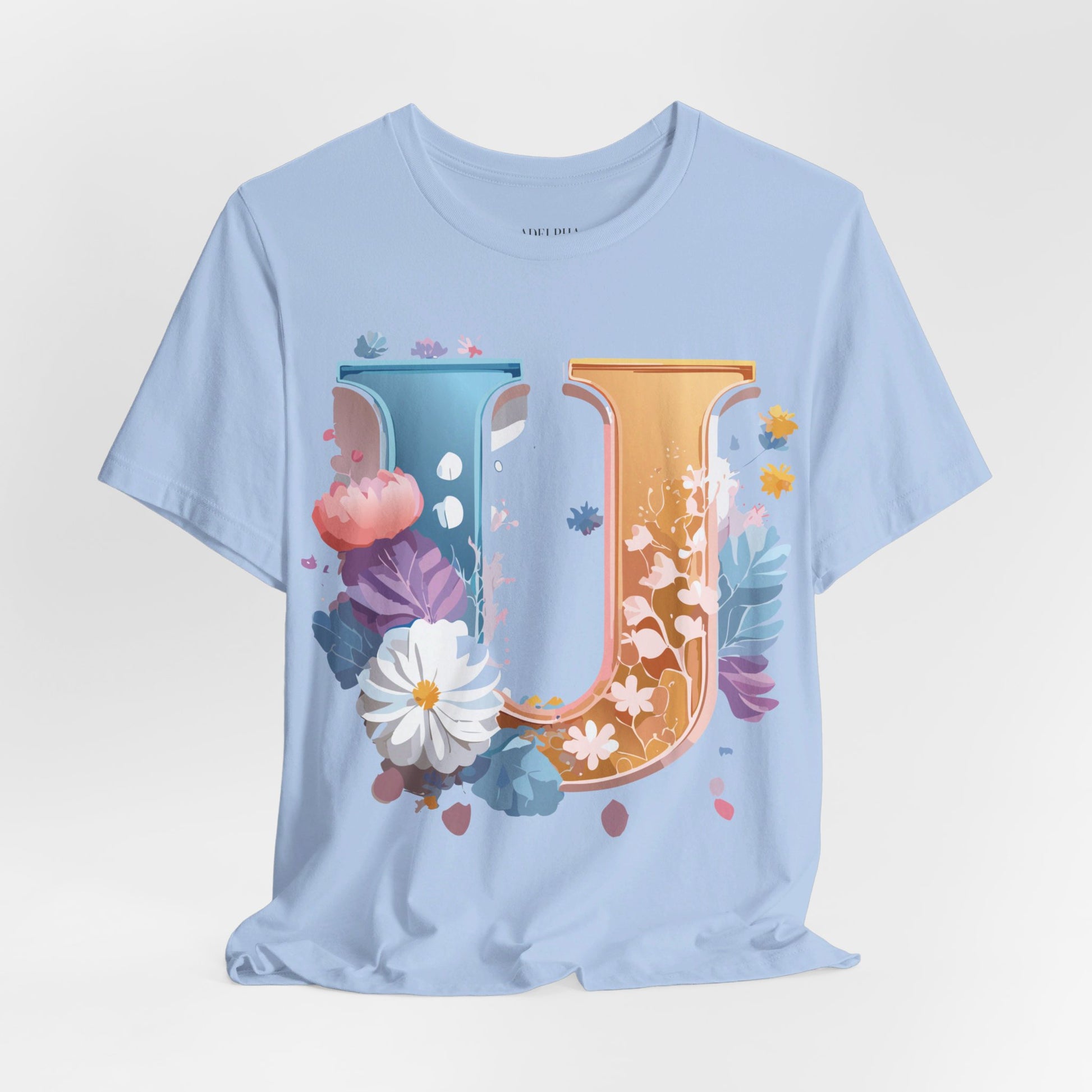 Natural Cotton Tee Shirt - Letters Collection - U Printify