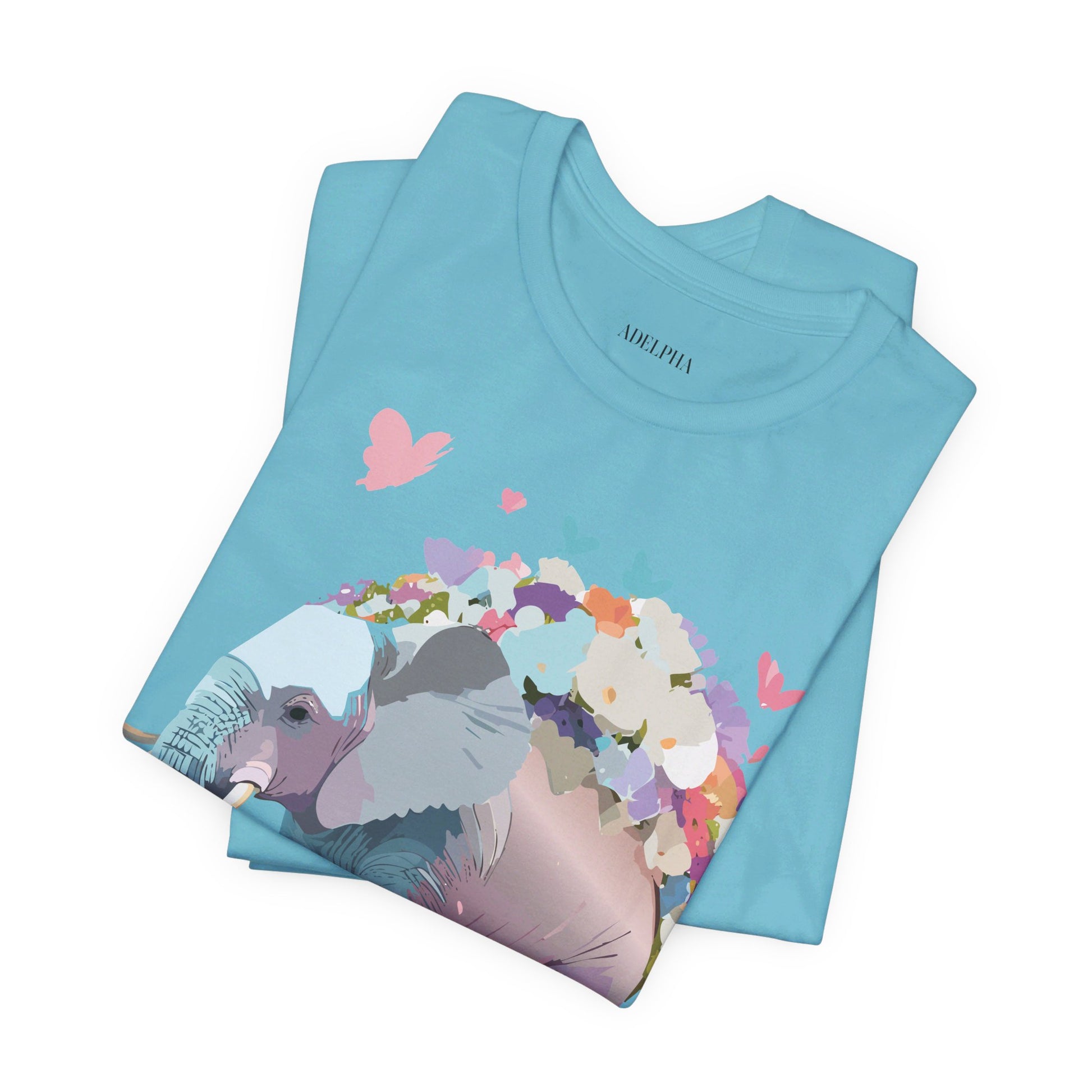 Natural Cotton Tee Shirt with Elephant Printify