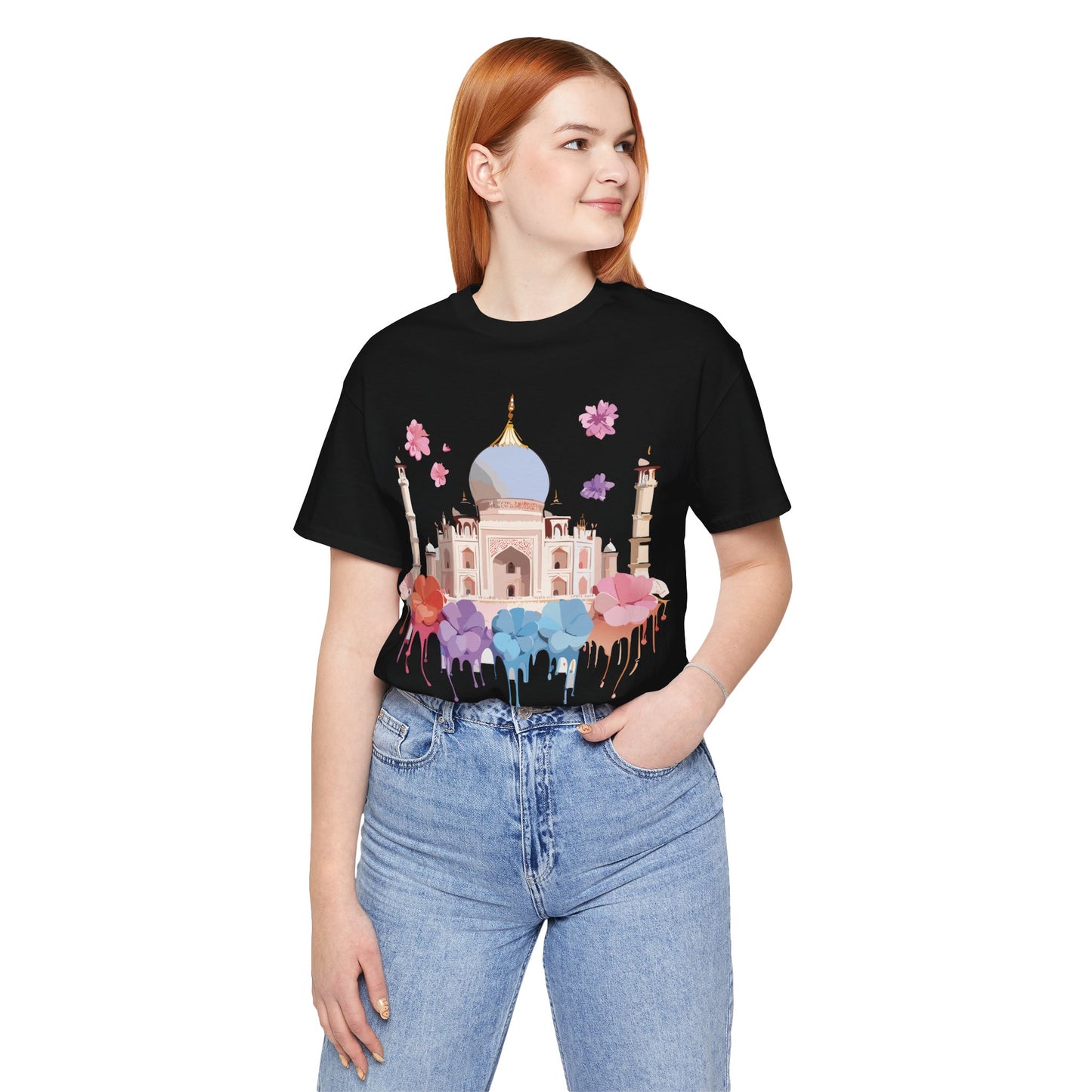 Natural Cotton Tee Shirt - Taj Mahal, India Printify