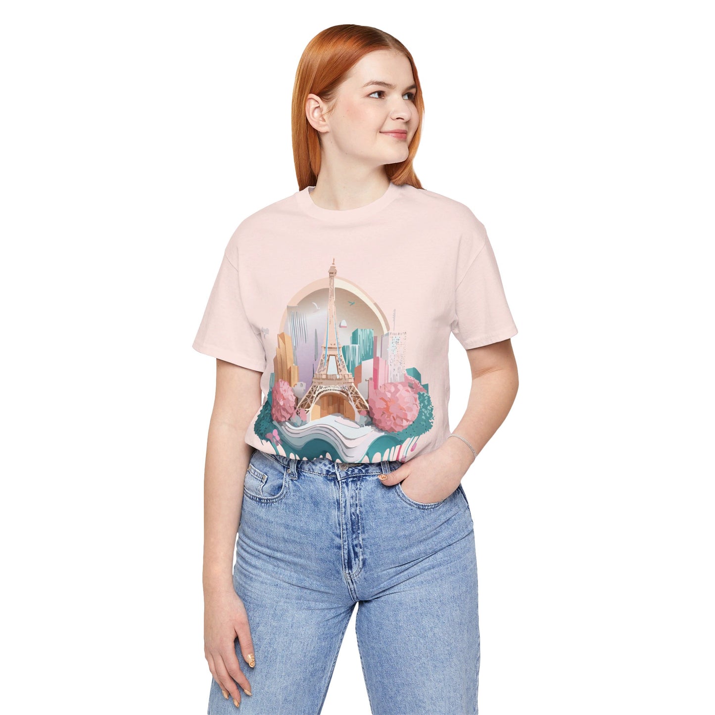 Natural Cotton Tee Shirt - Beautiful Places Collection - Paris Printify
