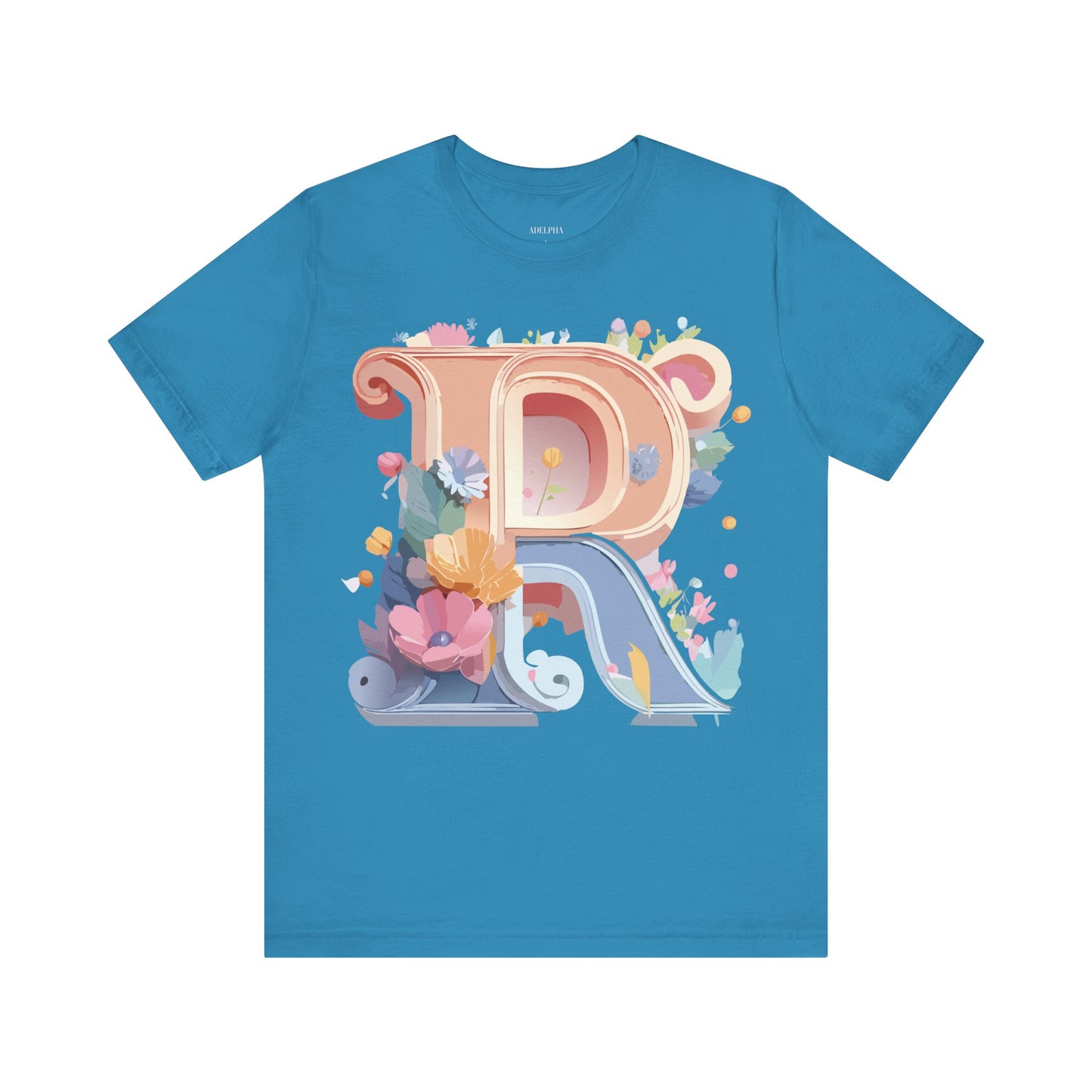 Natural Cotton Tee Shirt - Letters Collection - R Printify