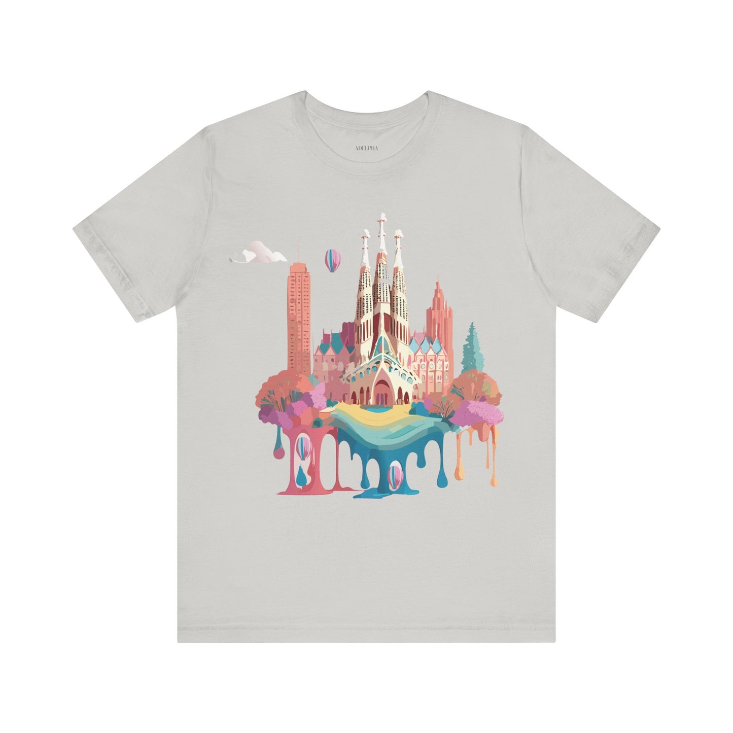 Natural Cotton Tee Shirt - Beautiful Places Collection - Barcelona Printify