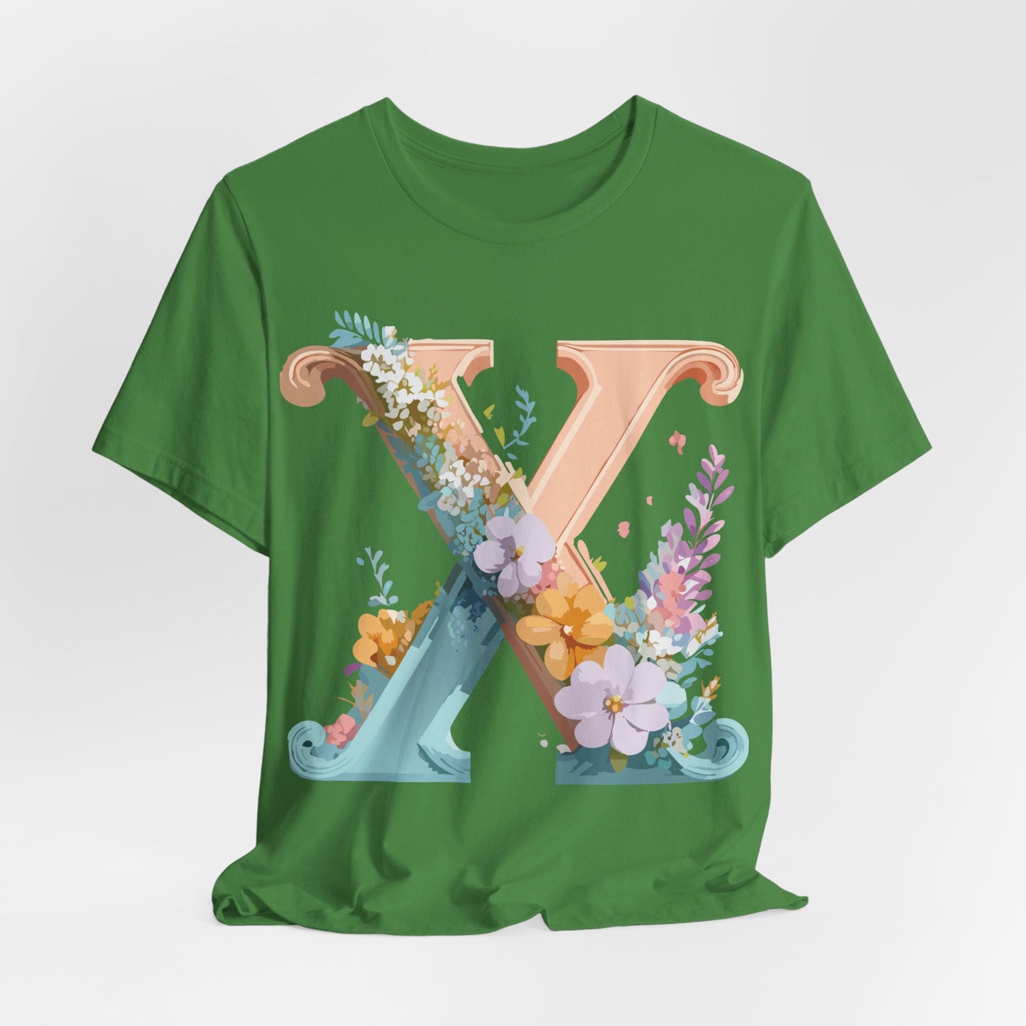Natural Cotton Tee Shirt - Letters Collection - X Printify