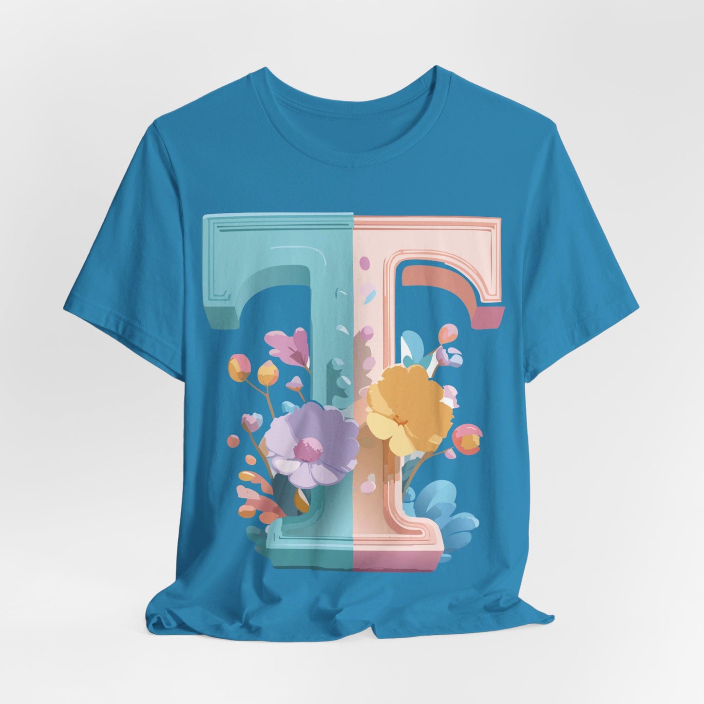 Natural Cotton Tee Shirt - Letters Collection - T Printify