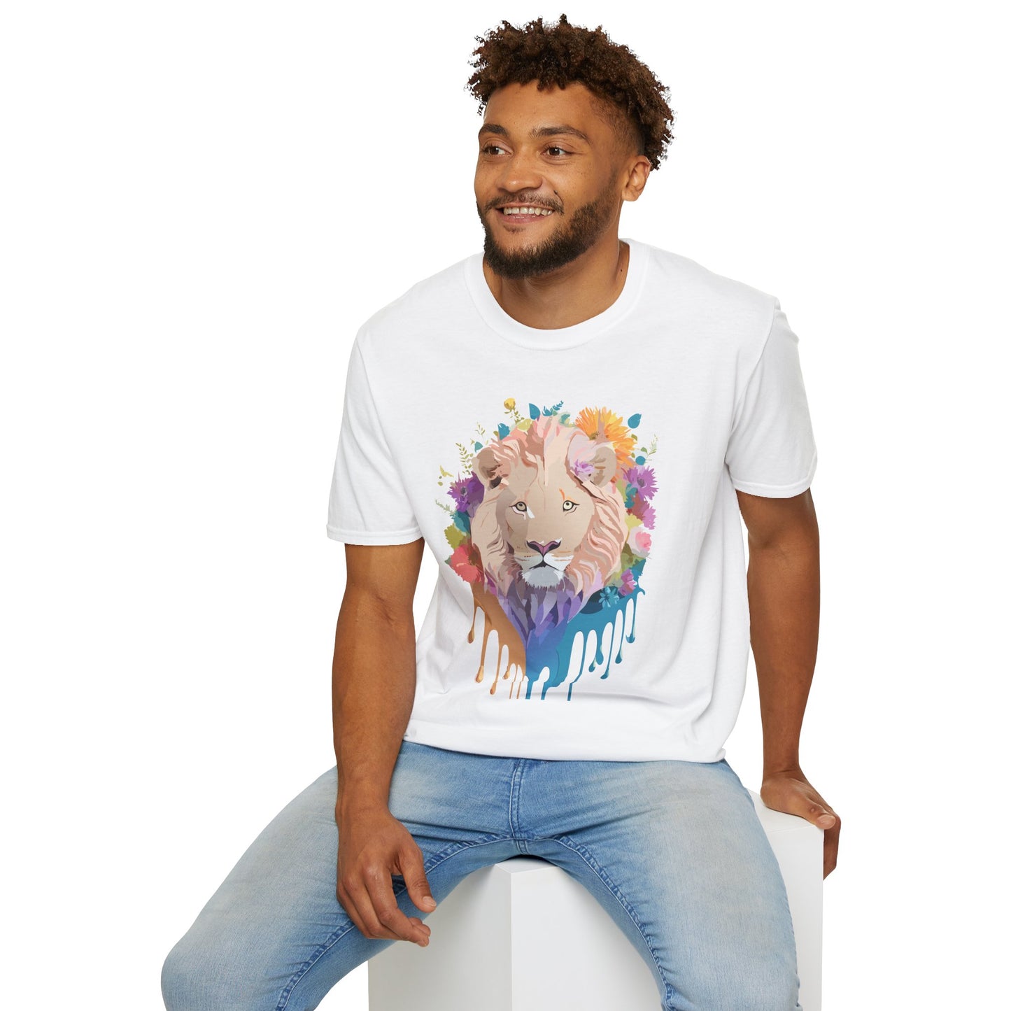Lion Shirt, Shirt with Lion, Floral Lion Tee, Shirt with Animals