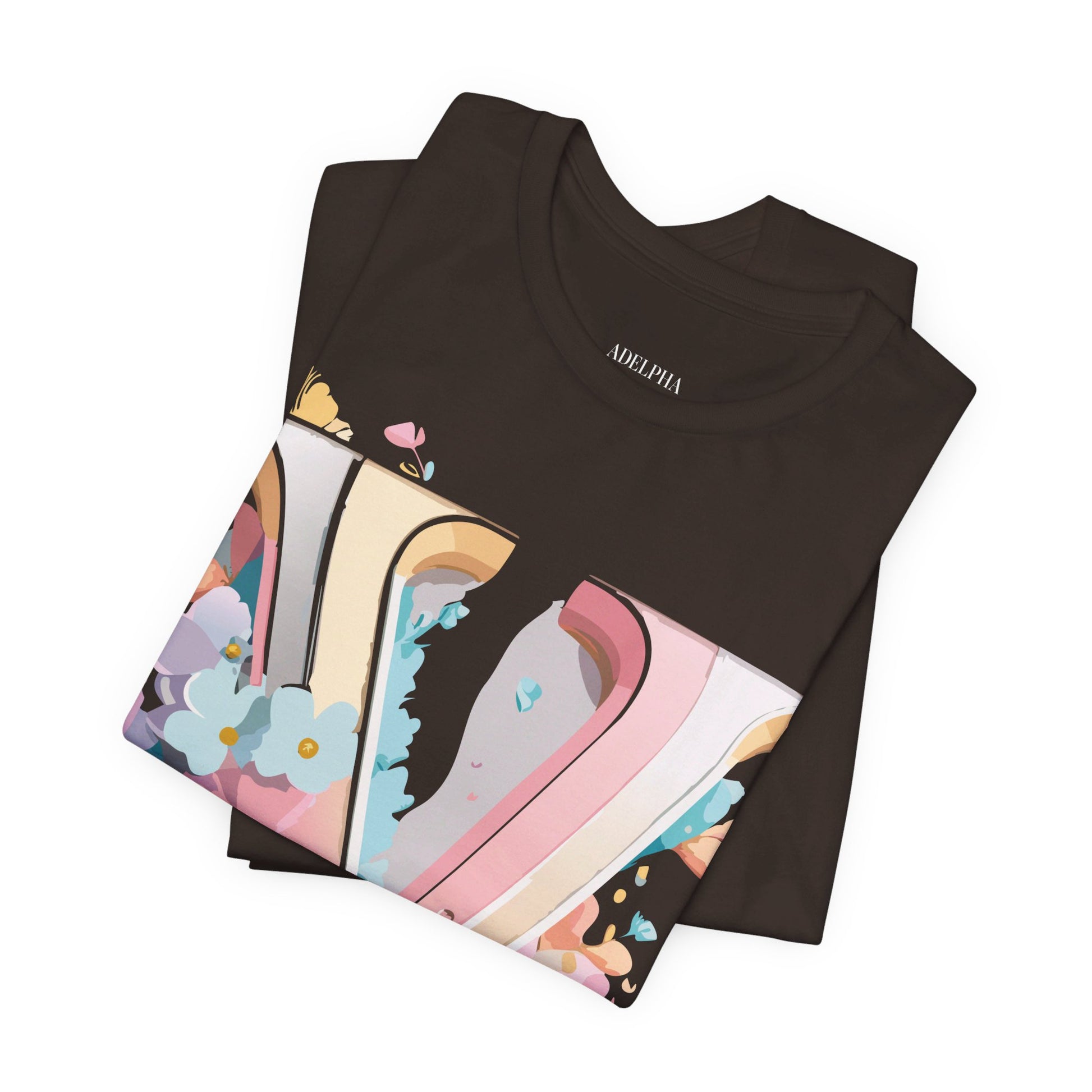 Natural Cotton Tee Shirt - Letters Collection - V Printify