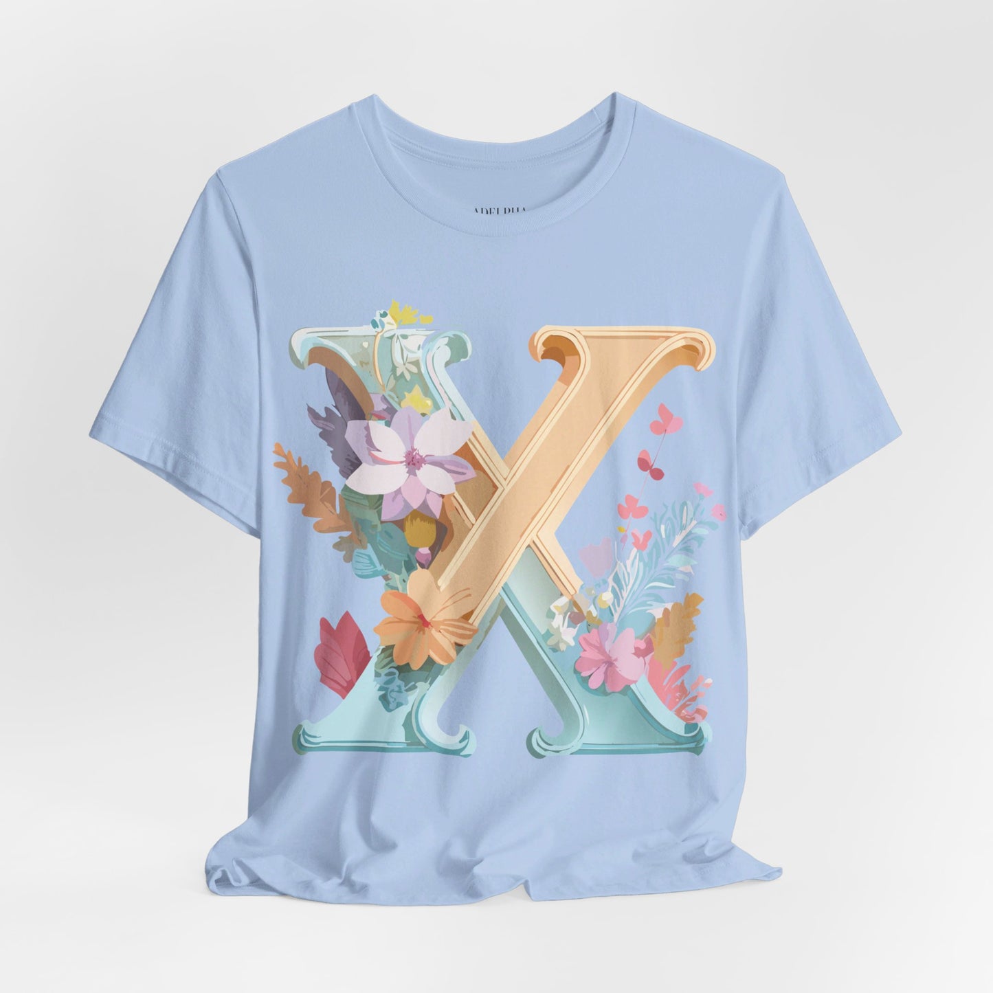 Natural Cotton Tee Shirt - Letters Collection - X Printify