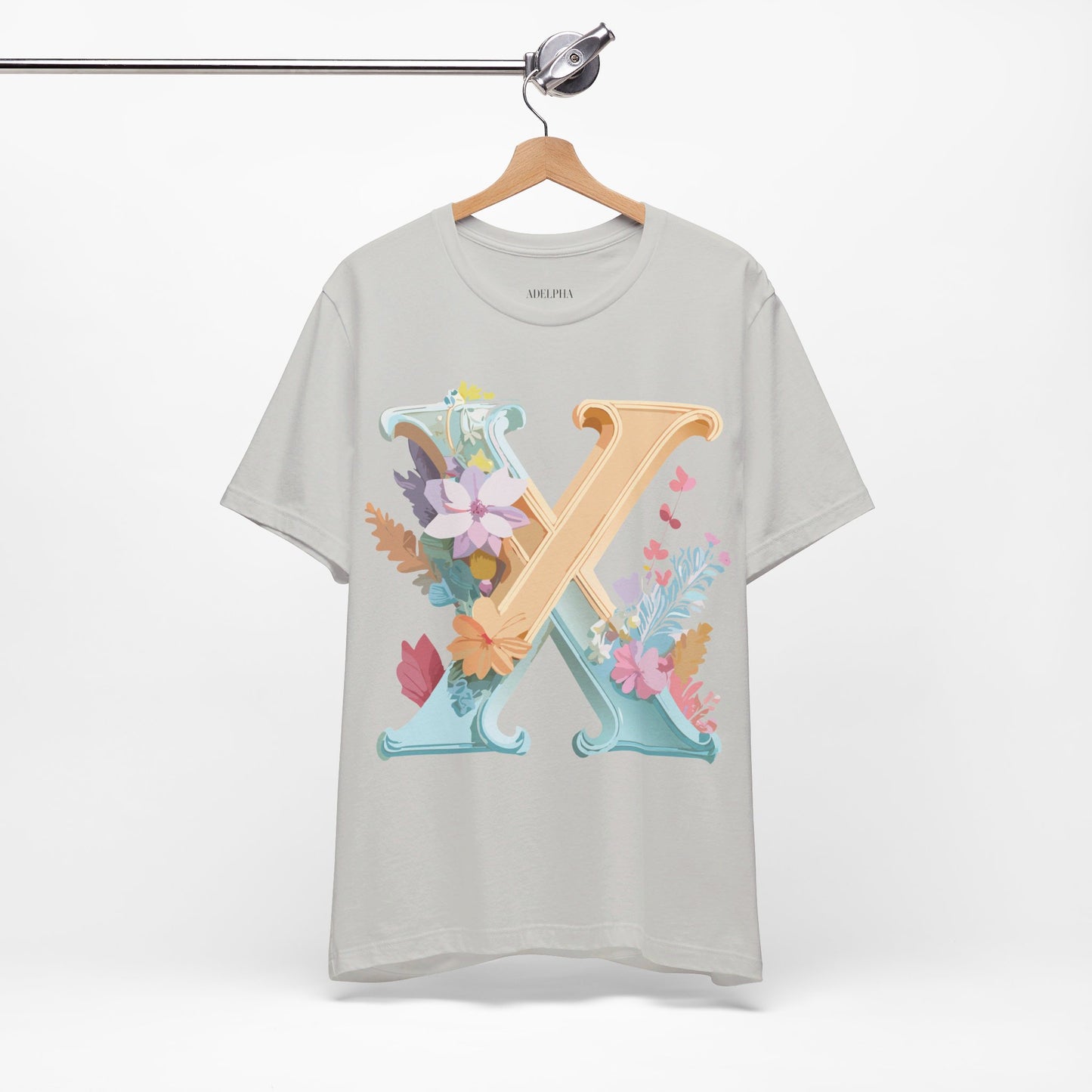 Natural Cotton Tee Shirt - Letters Collection - X Printify