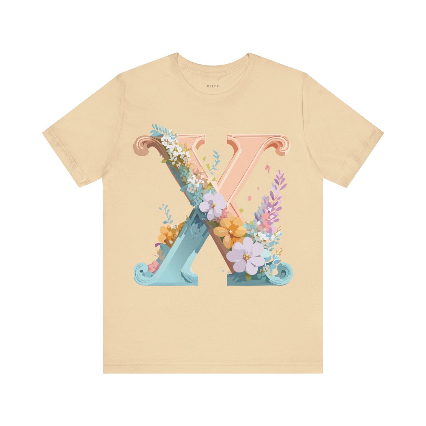 Natural Cotton Tee Shirt - Letters Collection - X Printify