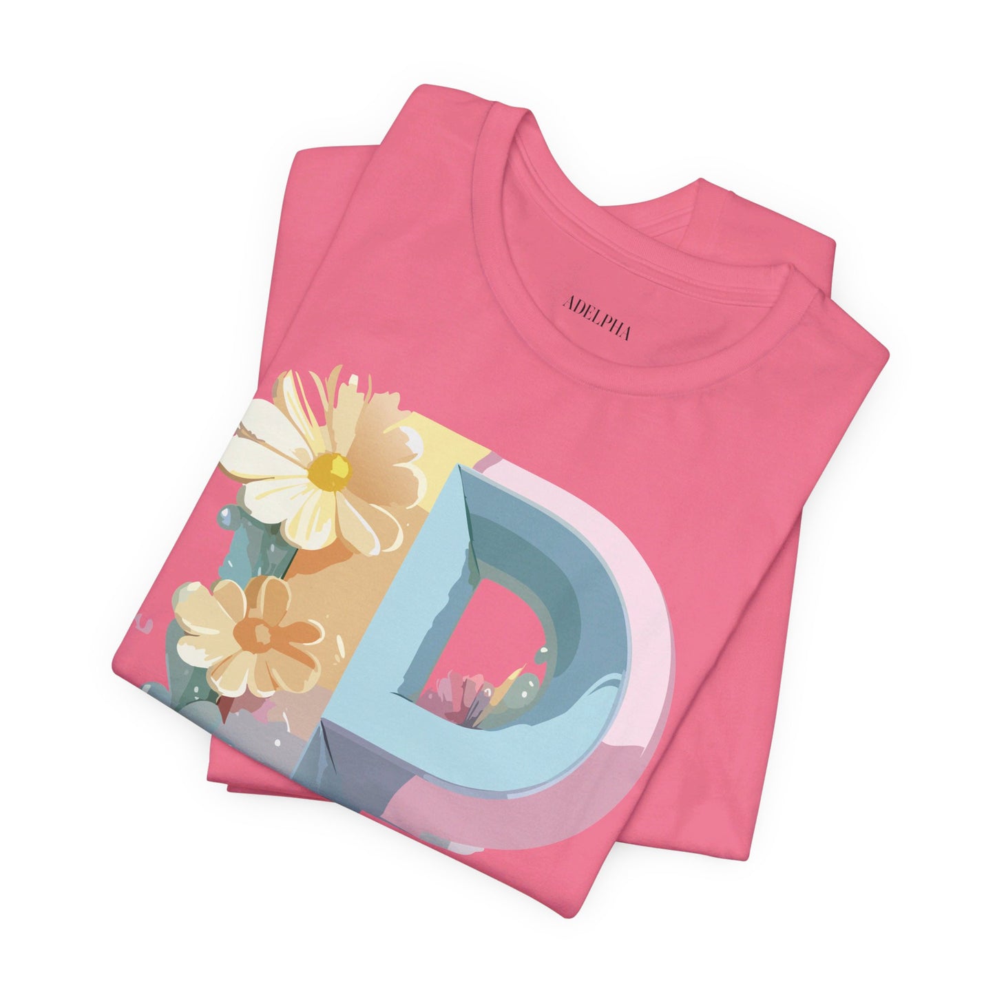 Natural Cotton Tee Shirt - Letters Collection - P Printify