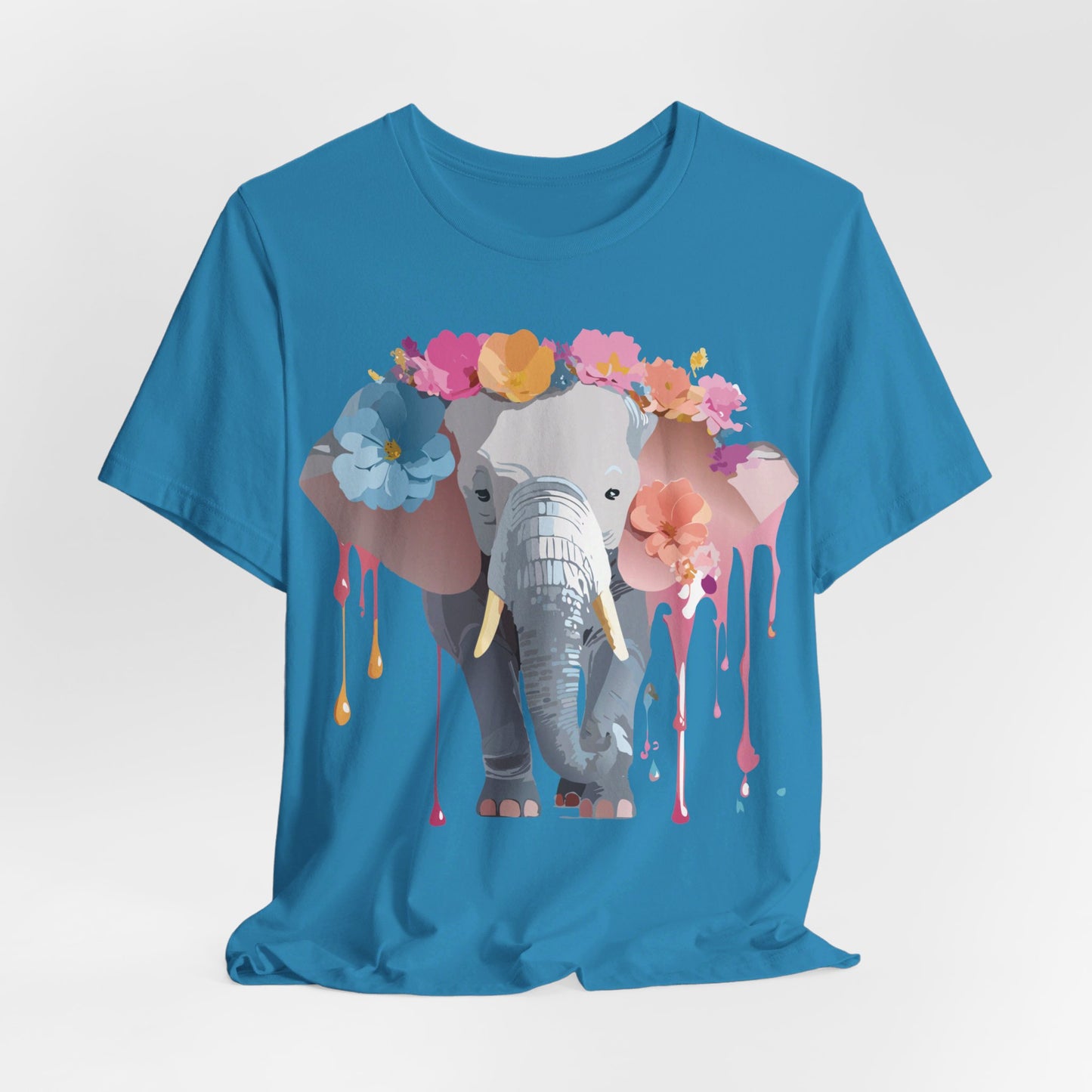 Natural Cotton Tee Shirt with Elephant Printify