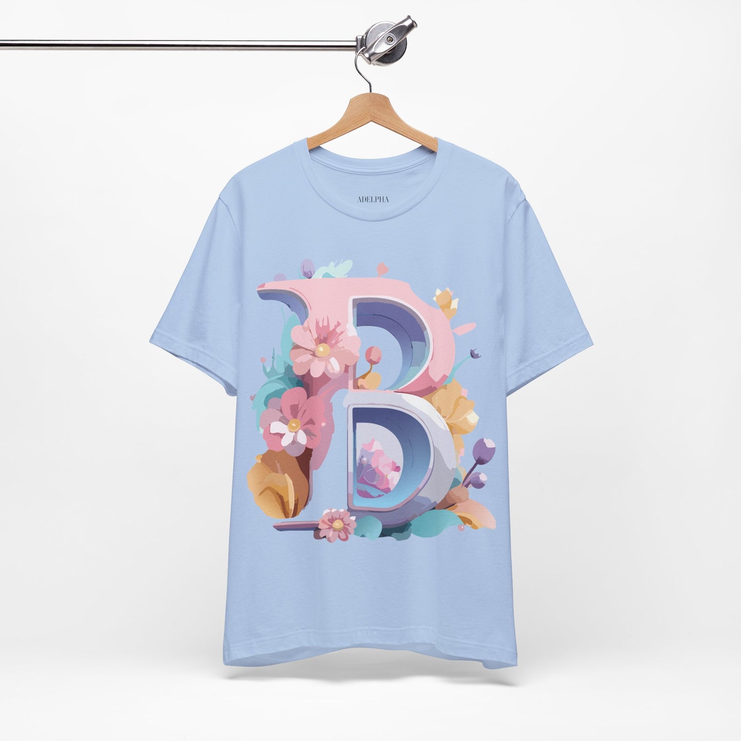 Natural Cotton Tee Shirt - Letters Collection - B Printify