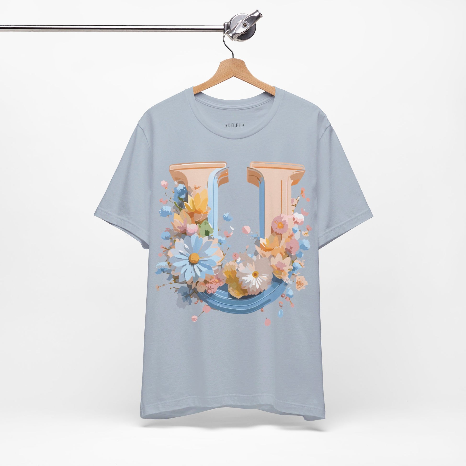 Natural Cotton Tee Shirt - Letters Collection - U Printify