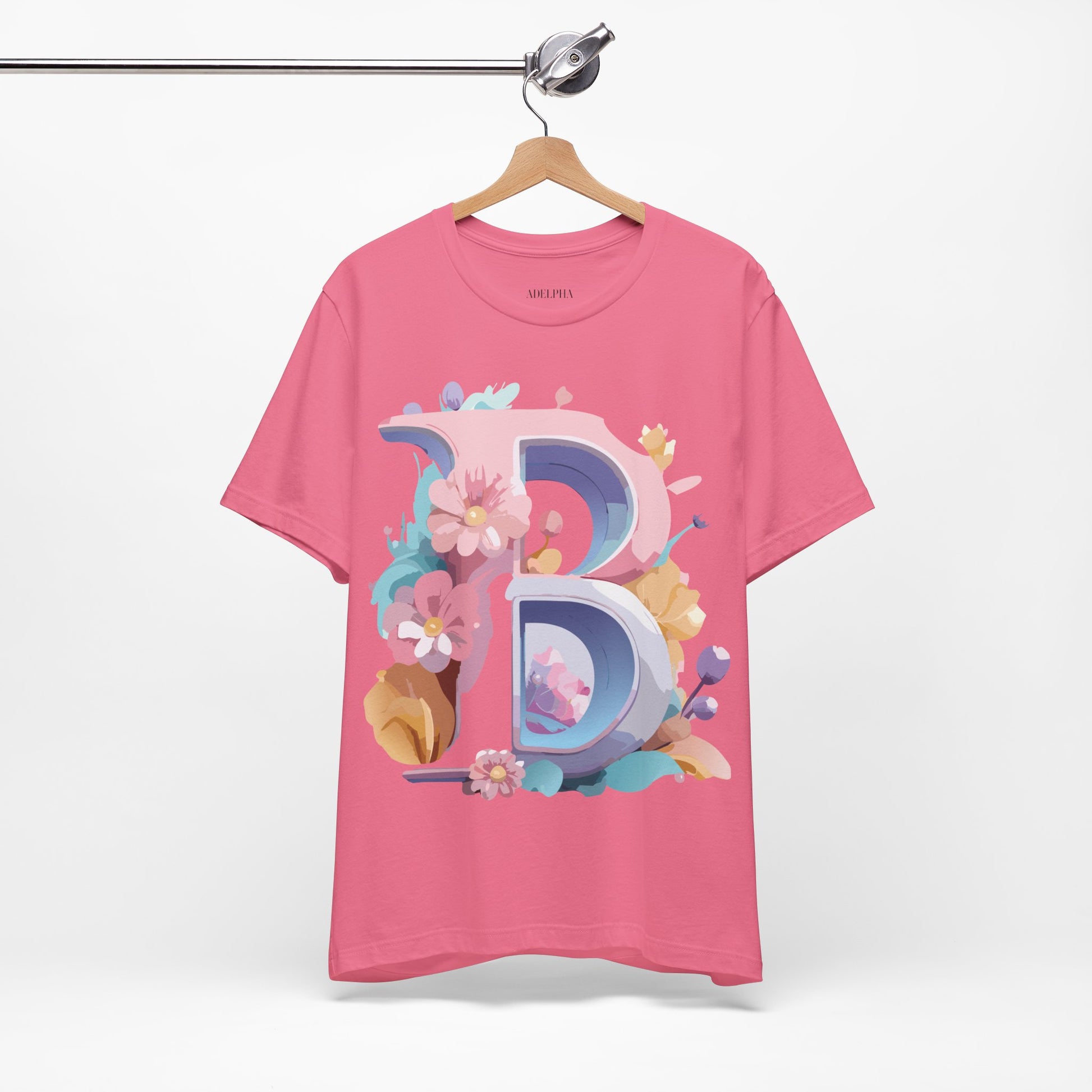 Natural Cotton Tee Shirt - Letters Collection - B Printify