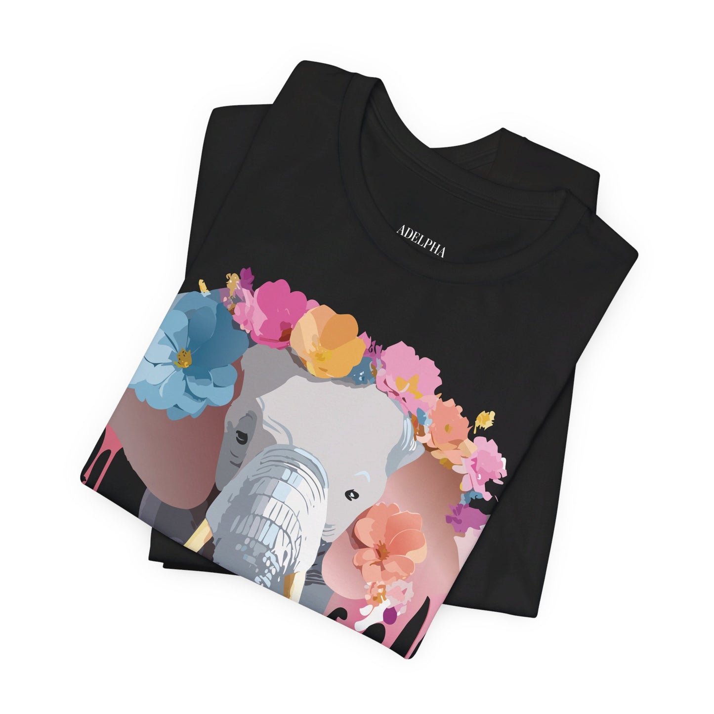 Natural Cotton Tee Shirt with Elephant Printify