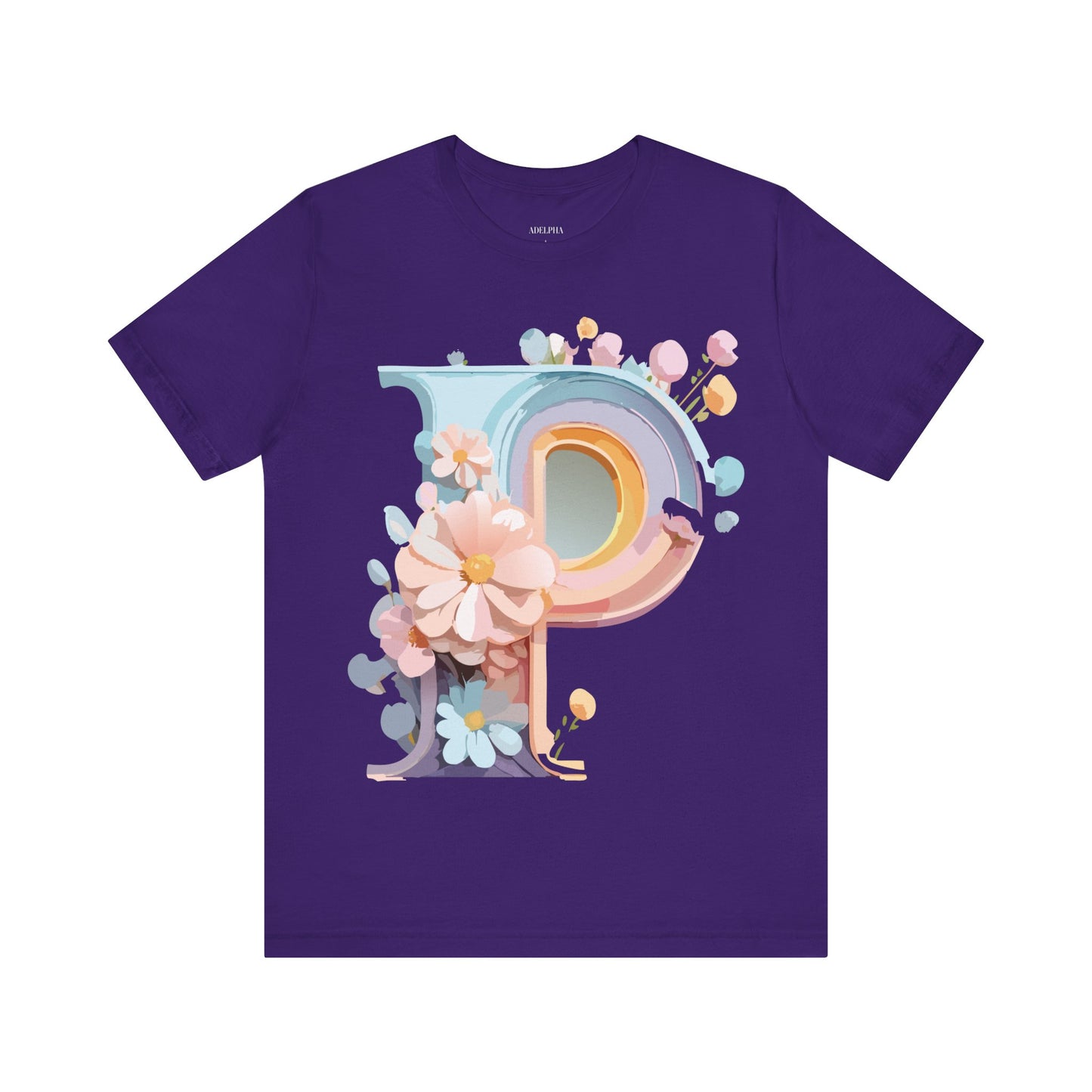 Natural Cotton Tee Shirt - Letters Collection - P Printify