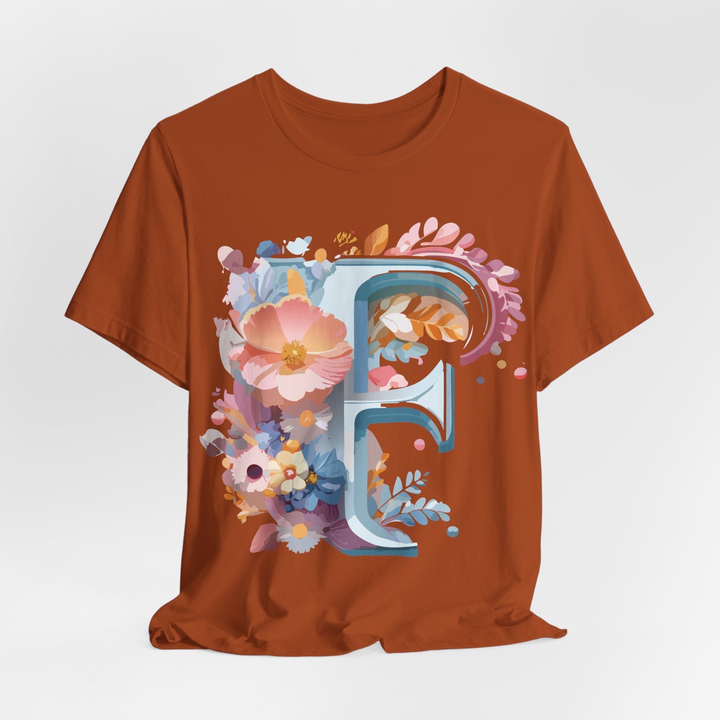 Natural Cotton Tee Shirt - Letters Collection - F Printify