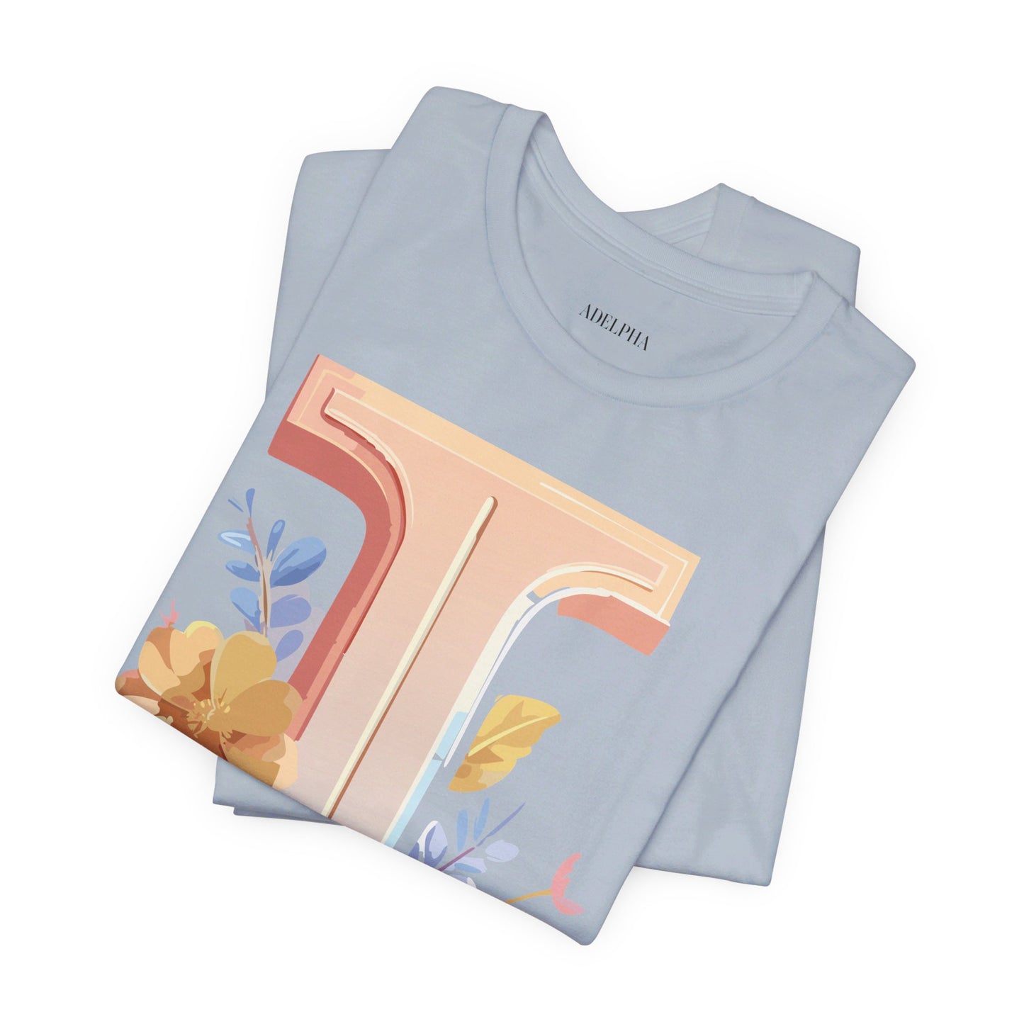 Natural Cotton Tee Shirt - Letters Collection - I Printify