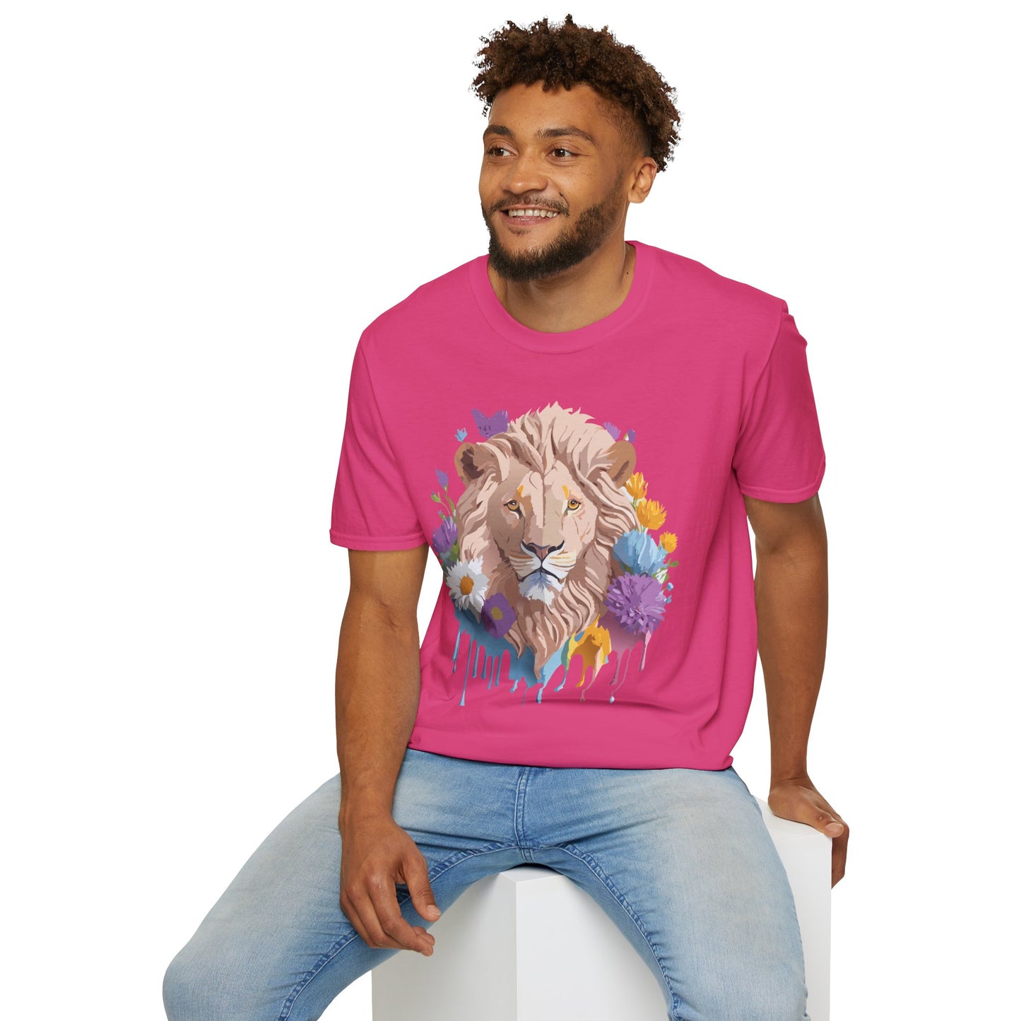 Lion Shirt, Shirt with Lion, Floral Lion Tee, Shirt with Animals