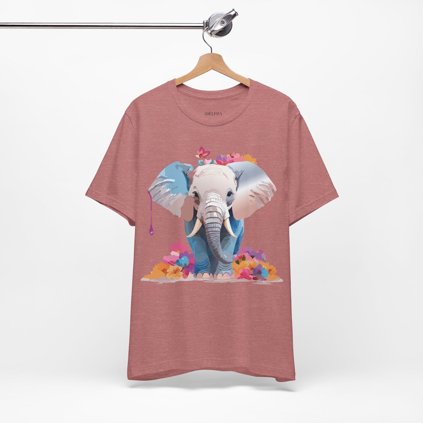 Natural Cotton Tee Shirt with Elephant Printify