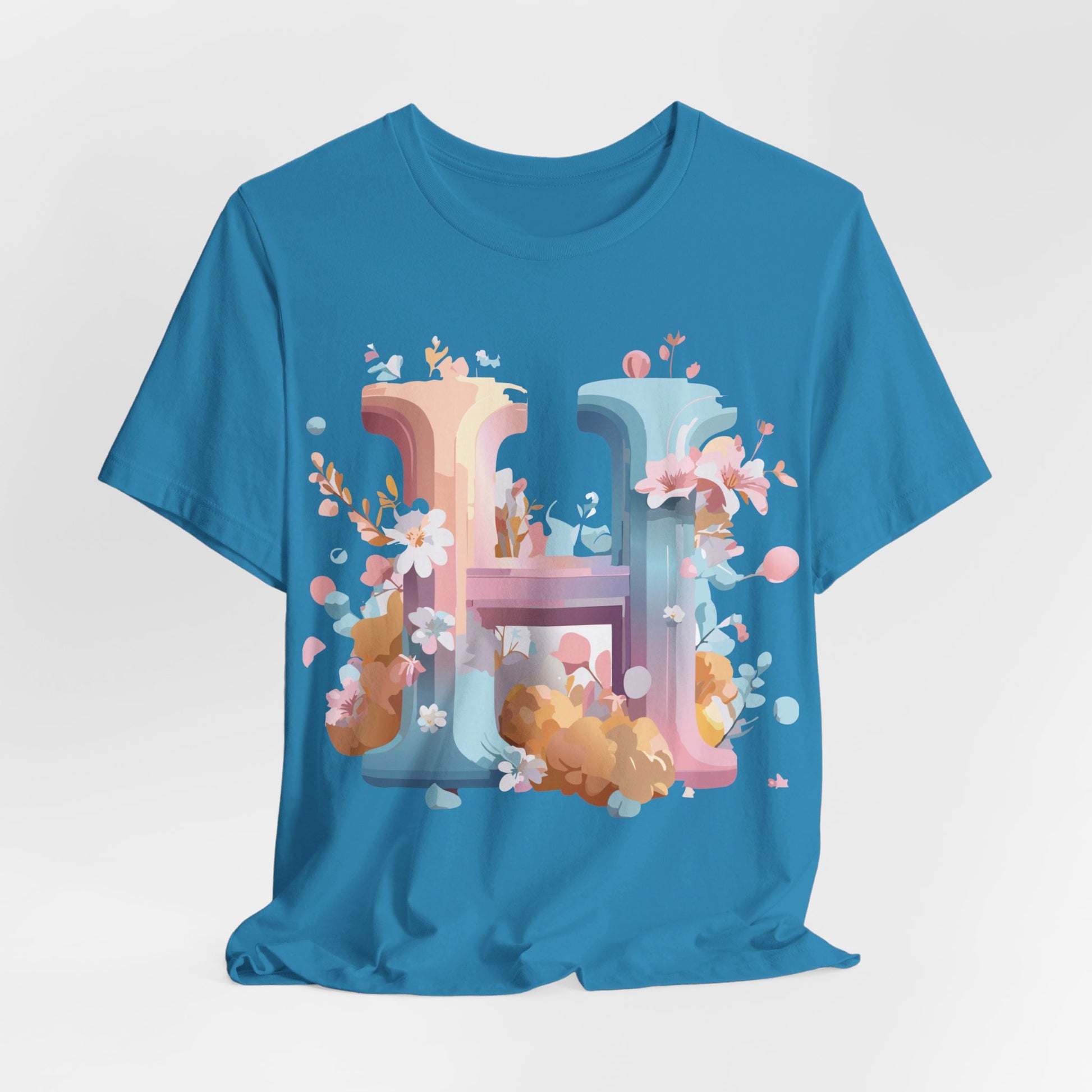 Natural Cotton Tee Shirt - Letters Collection - H Printify