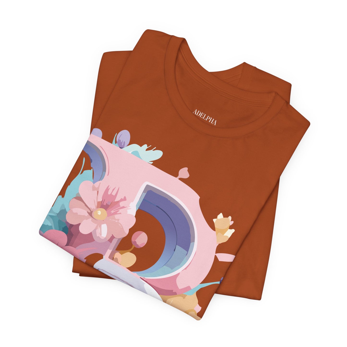 Natural Cotton Tee Shirt - Letters Collection - B Printify
