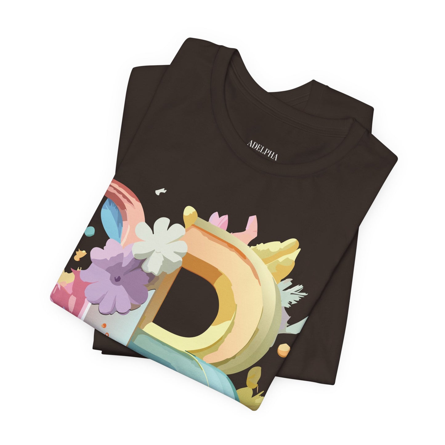 Natural Cotton Tee Shirt - Letters Collection - B Printify