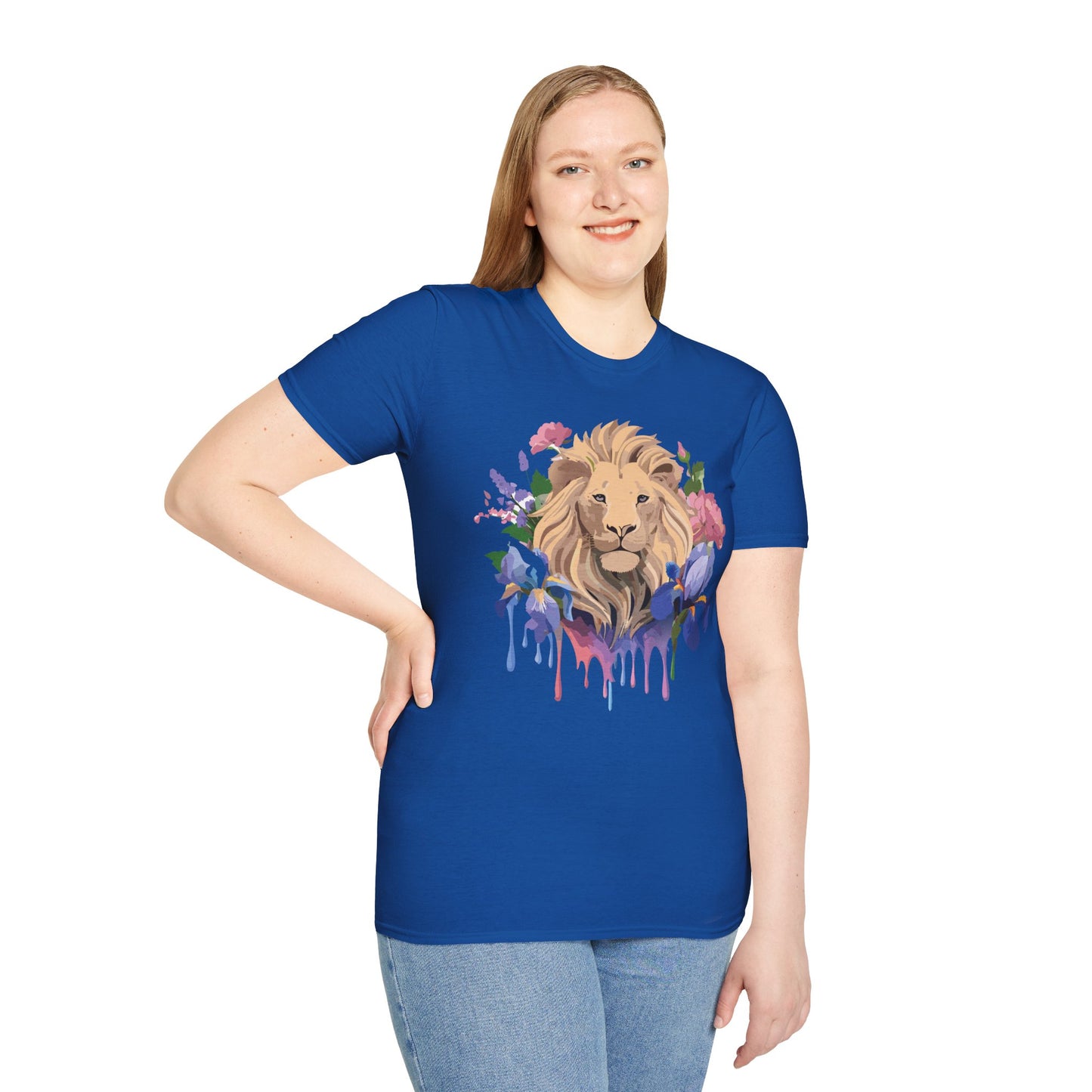 Lion Shirt, Shirt with Lion, Floral Lion Tee, Shirt with Animals