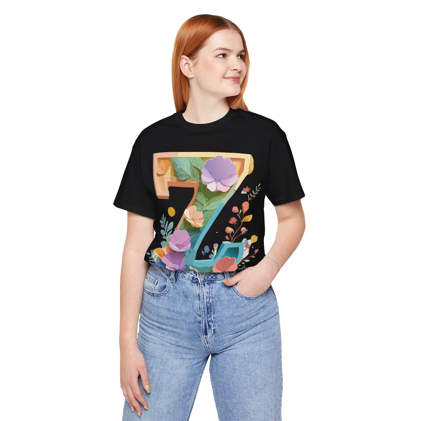 Natural Cotton Tee Shirt - Letters Collection - Z Printify