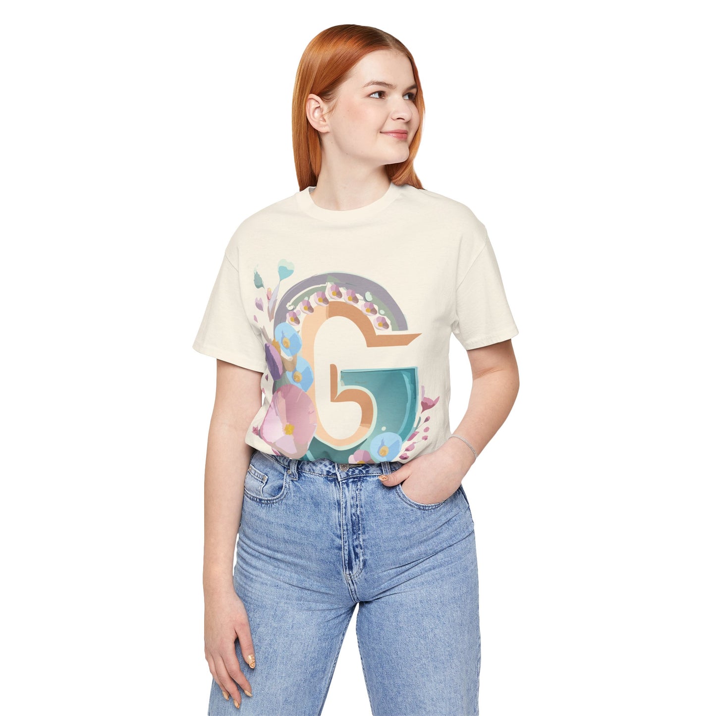 Natural Cotton Tee Shirt - Letters Collection - G Printify