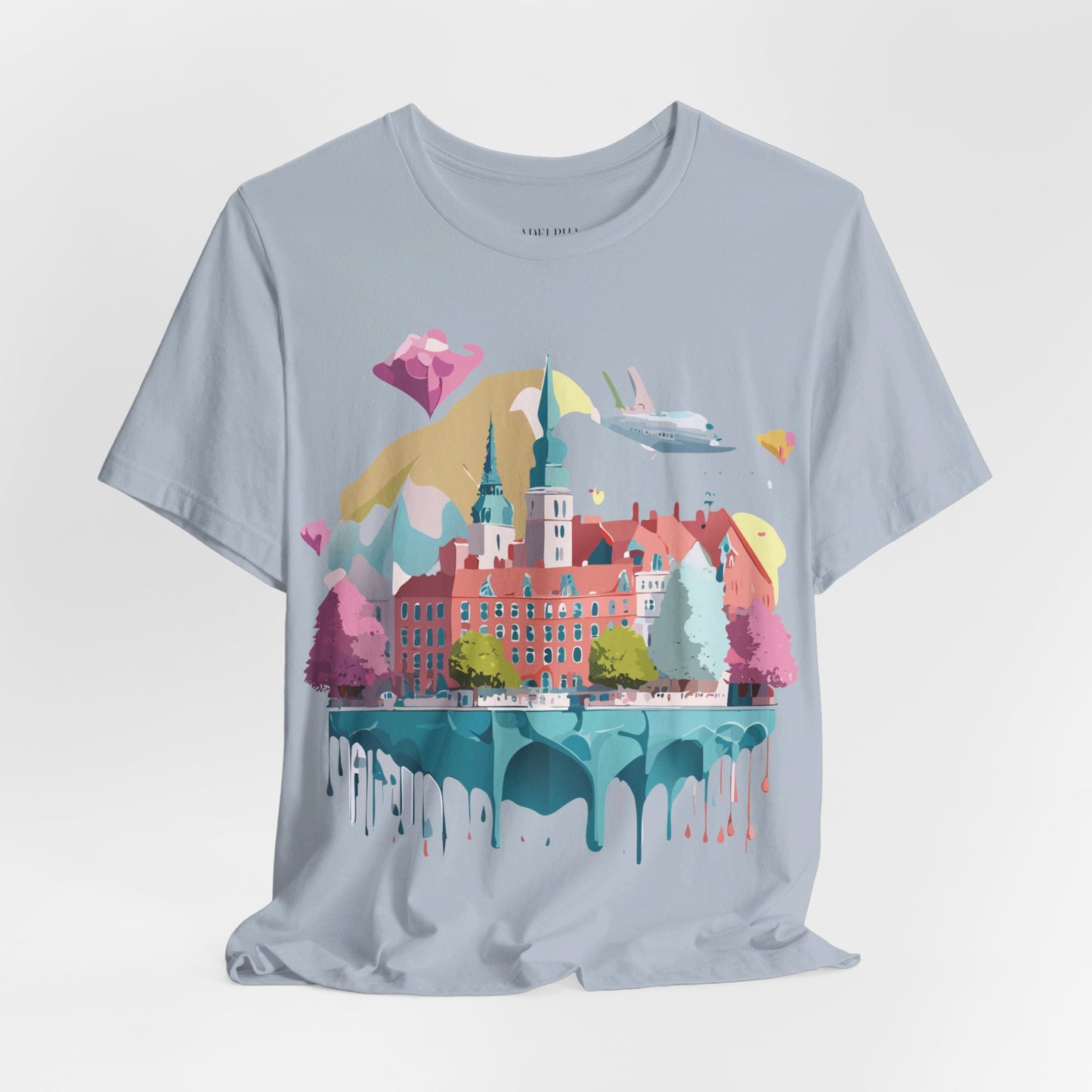 Natural Cotton Tee Shirt - Beautiful Places Collection - Warnemünde and Rostock - Germany Printify