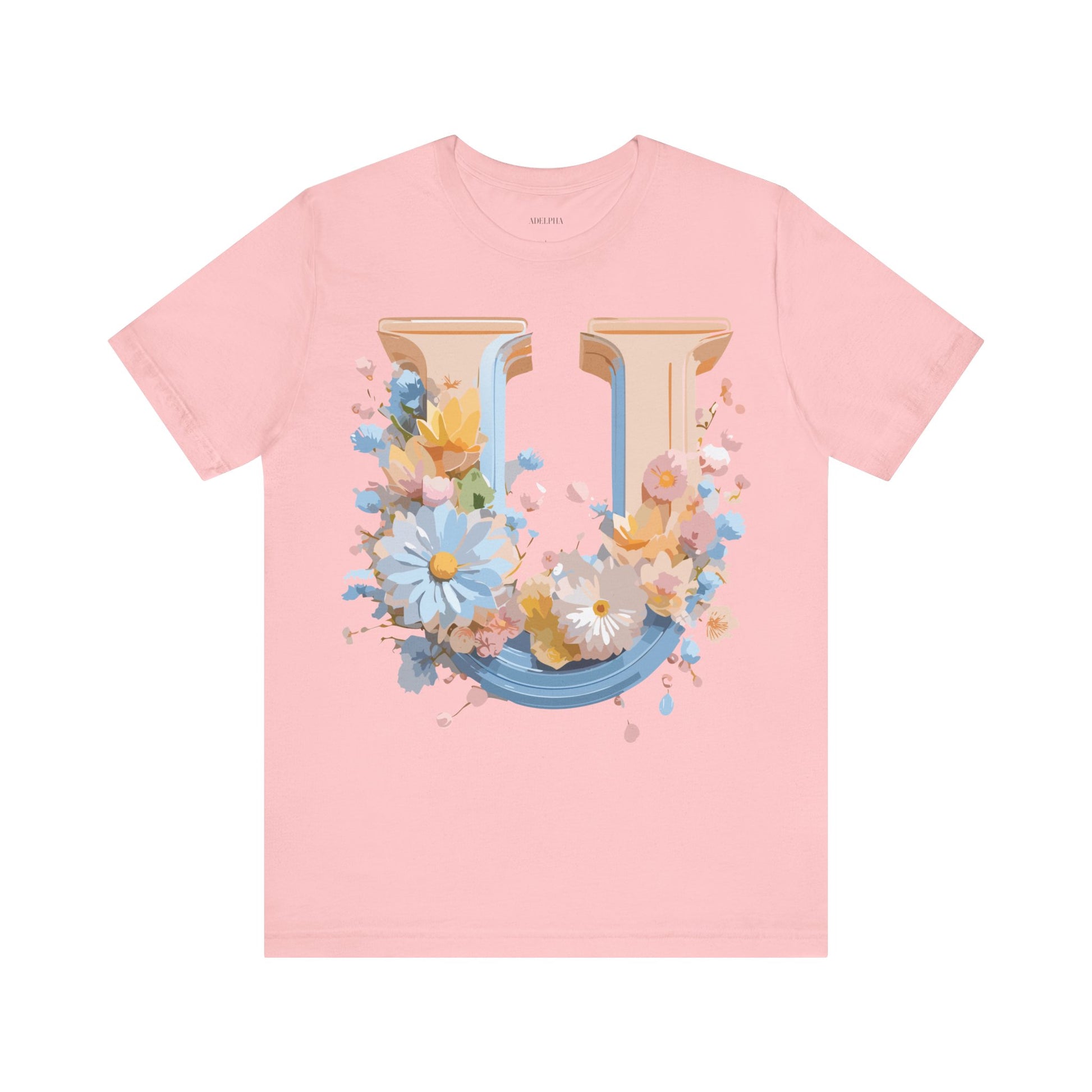 Natural Cotton Tee Shirt - Letters Collection - U Printify