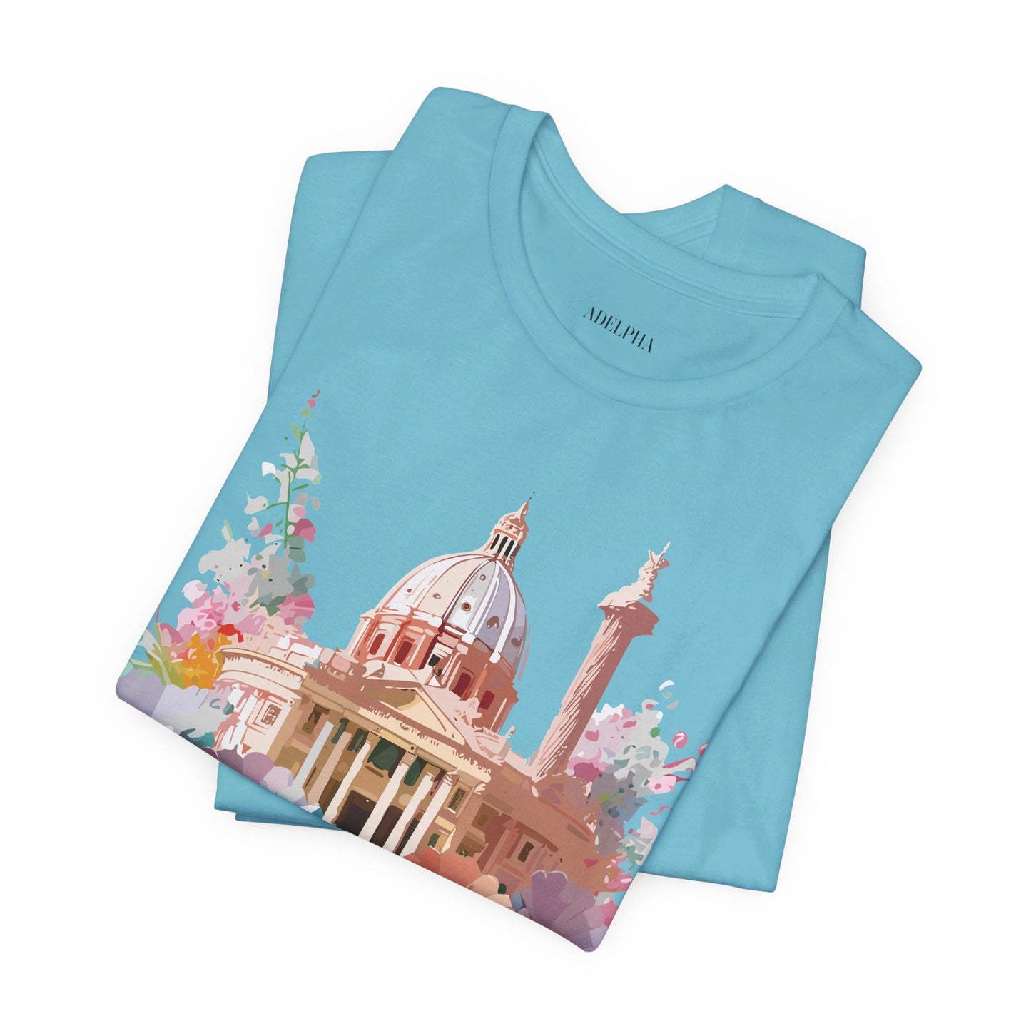 Natural Cotton Tee Shirt - Beautiful Places Collection - Rome Printify