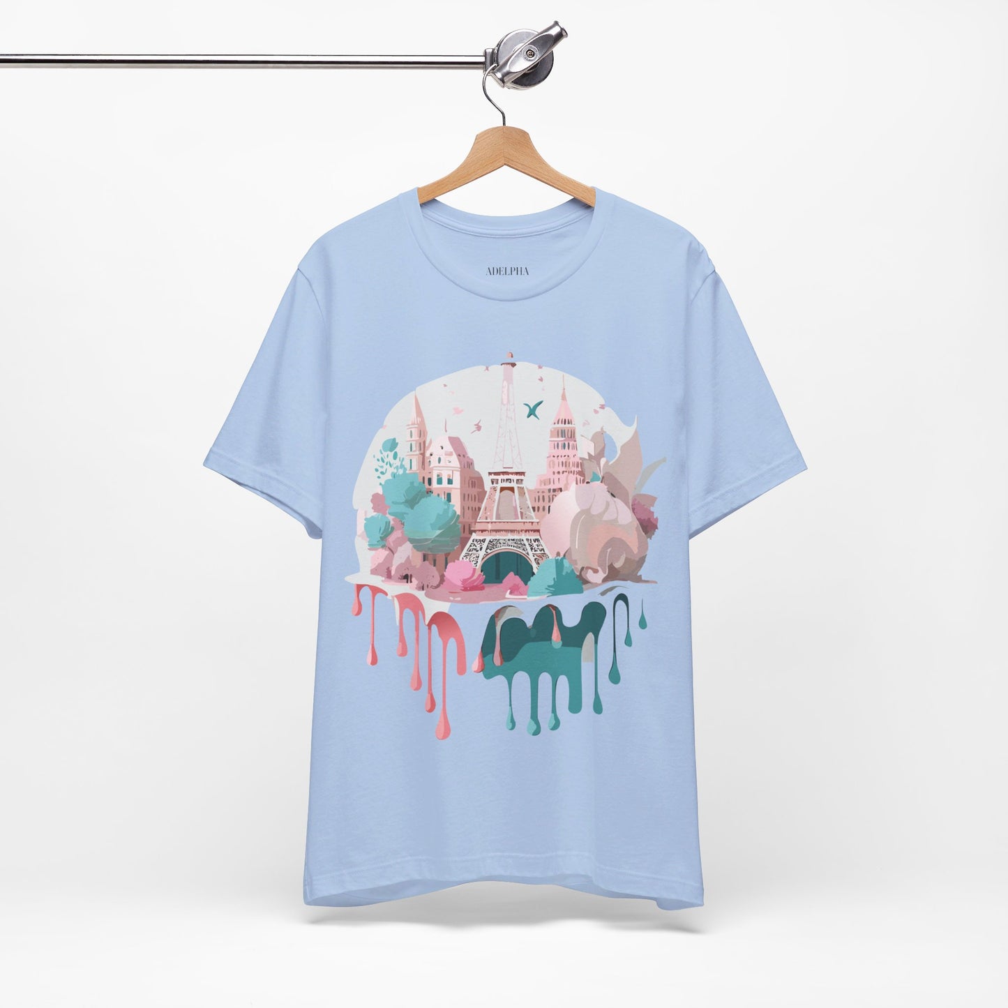Natural Cotton Tee Shirt - Beautiful Places Collection - Paris Printify