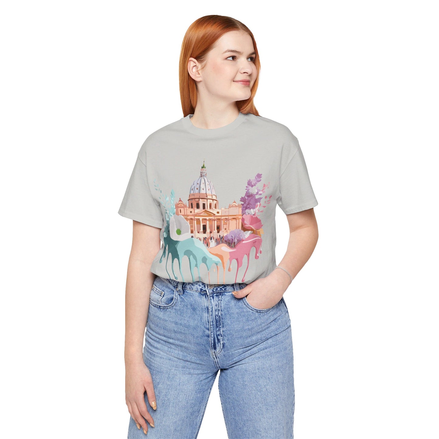 Natural Cotton Tee Shirt - Beautiful Places Collection - Rome Printify