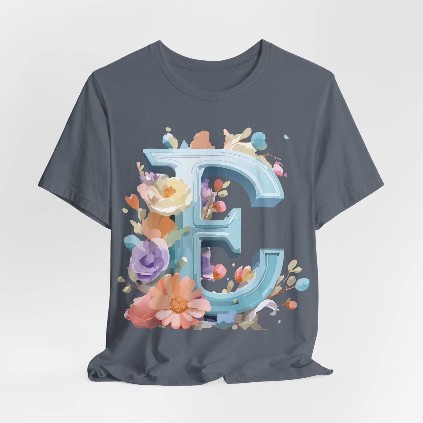 Natural Cotton Tee Shirt - Letters Collection - E Printify