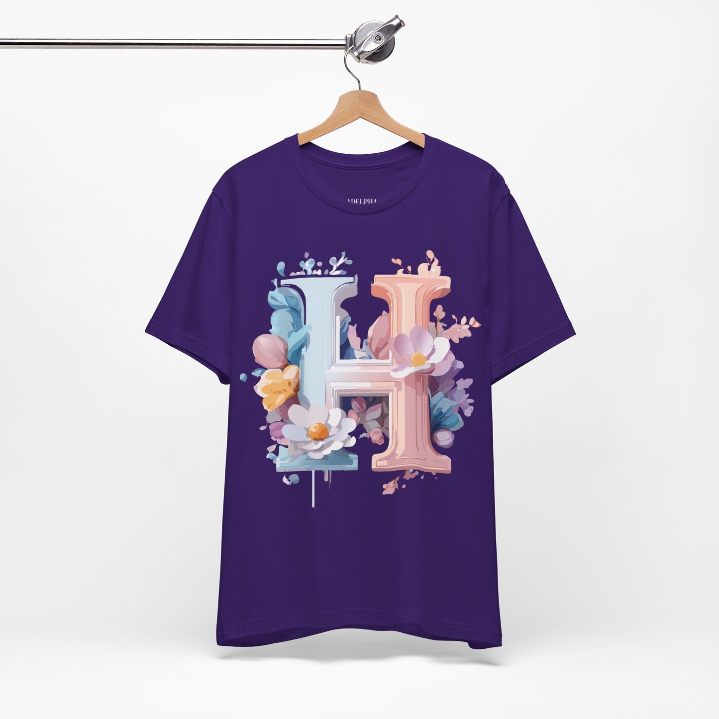 Natural Cotton Tee Shirt - Letters Collection - H Printify