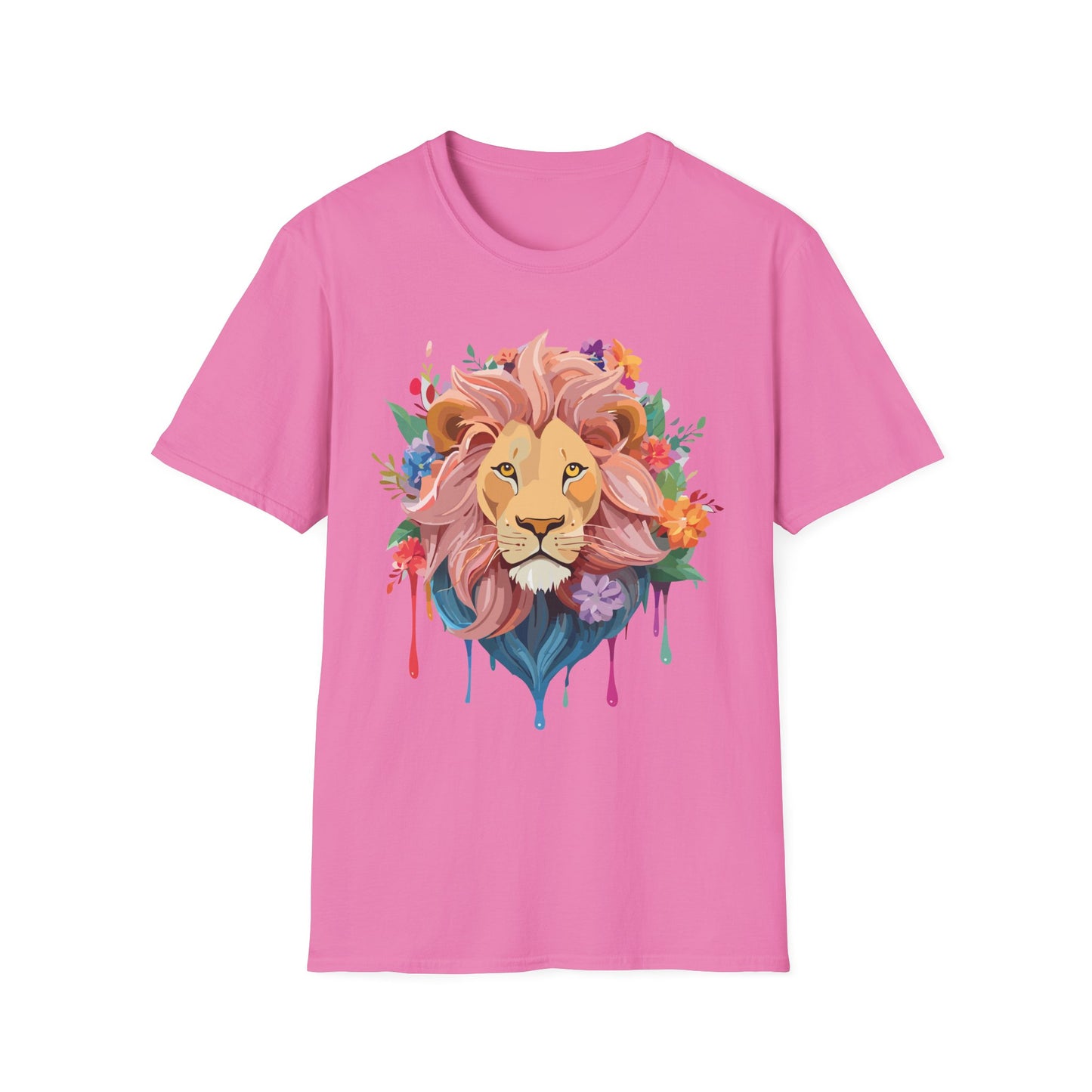 Lion Shirt, Shirt with Lion, Floral Lion Tee, Shirt with Animals