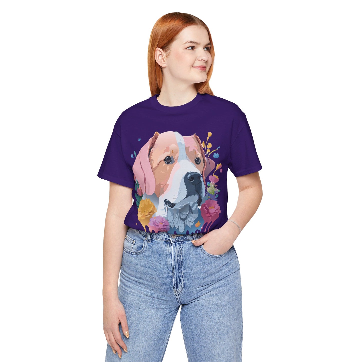 Natural Cotton Tee Shirt with Dog Printify