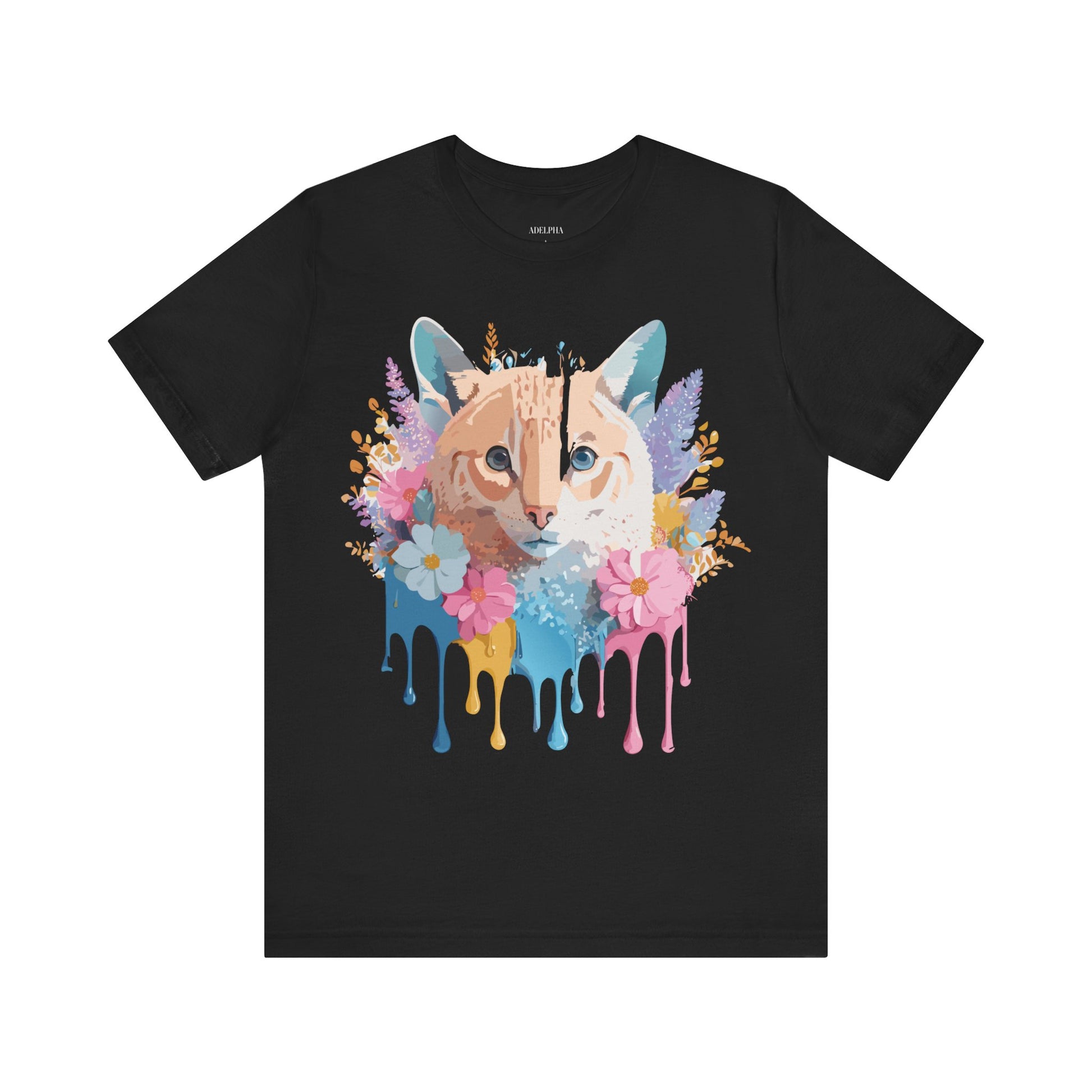 Natural Cotton Tee Shirt with Cat Printify