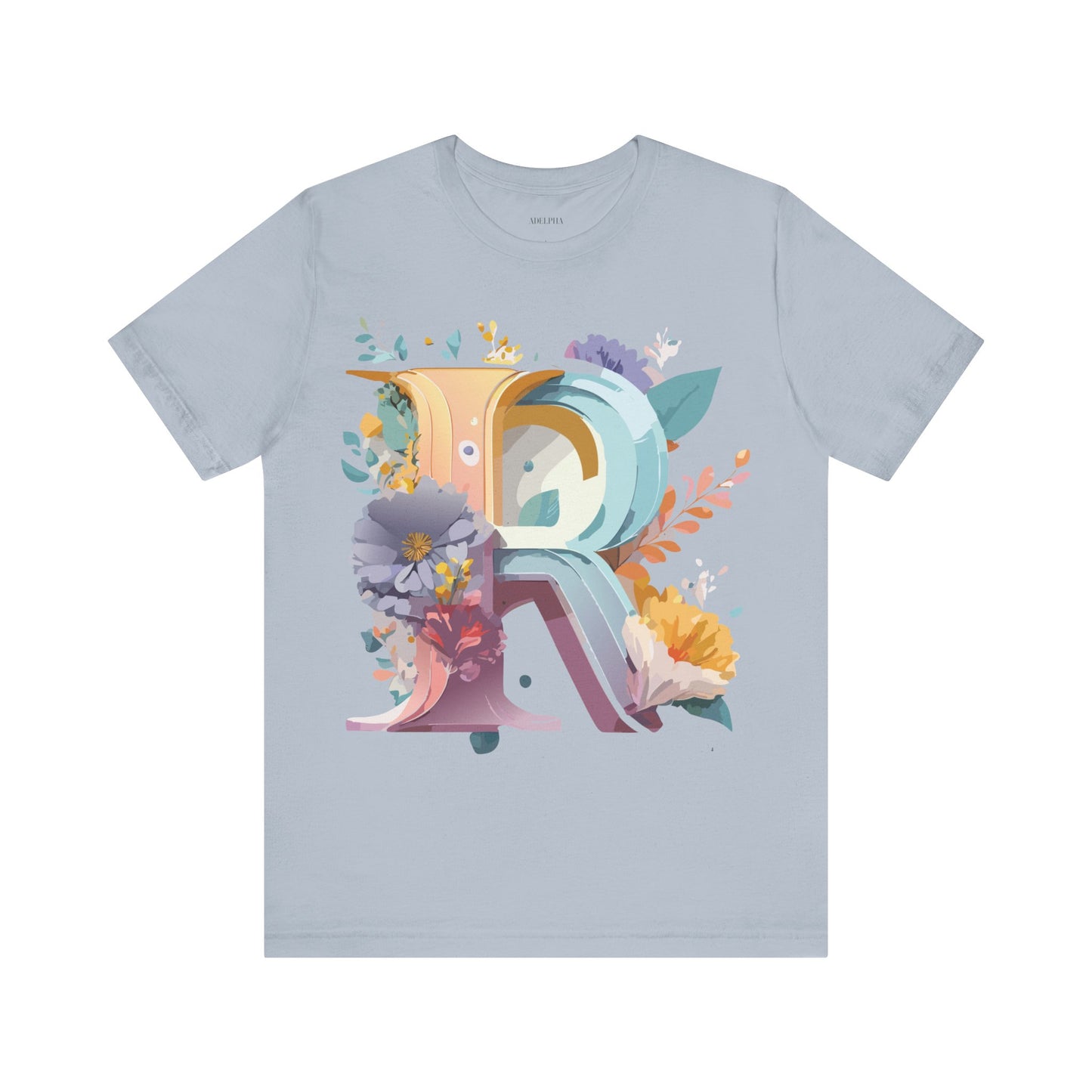 Natural Cotton Tee Shirt - Letters Collection - R Printify