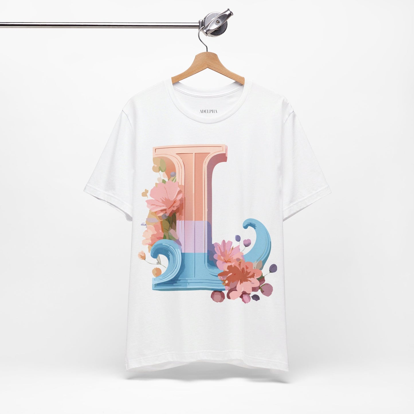Natural Cotton Tee Shirt - Letters Collection - L Printify
